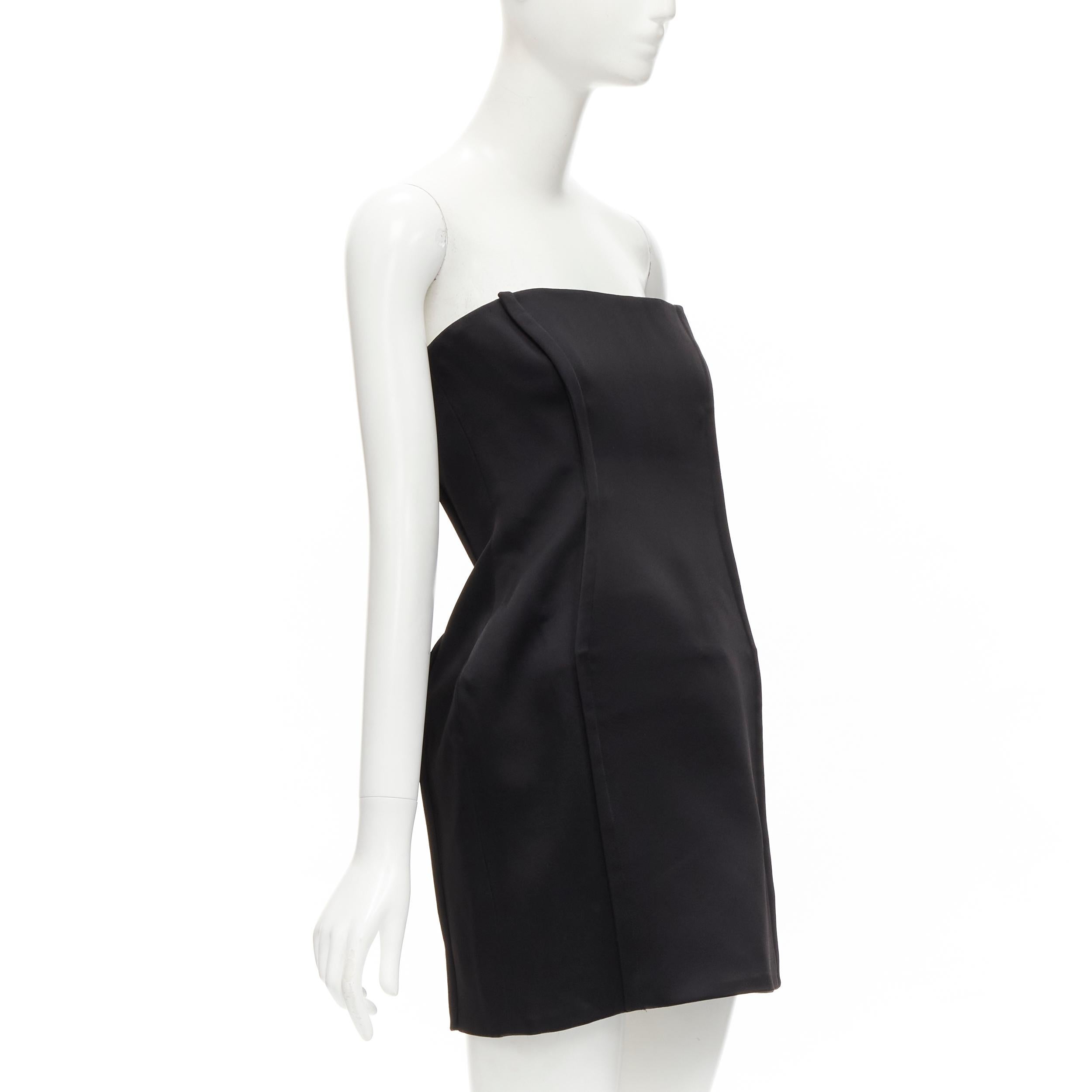 new VERSACE 2020 black strapless corseted fitted mini party dress IT40 S In New Condition For Sale In Hong Kong, NT
