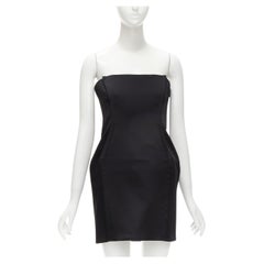 new VERSACE 2020 black strapless corseted fitted mini party dress IT40 S