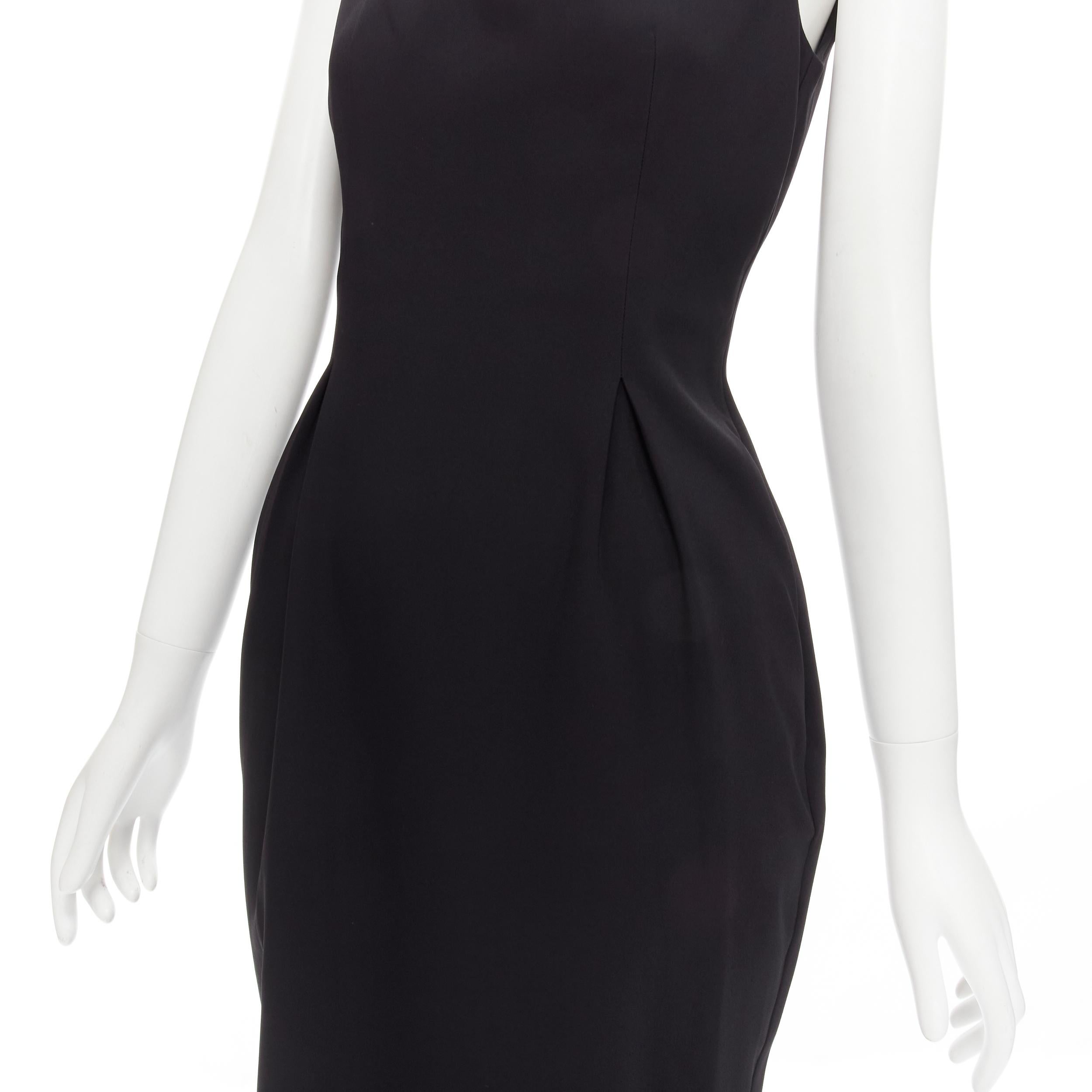 new VERSACE 2020 black sweetheart neckline dart skirt gold chain dress