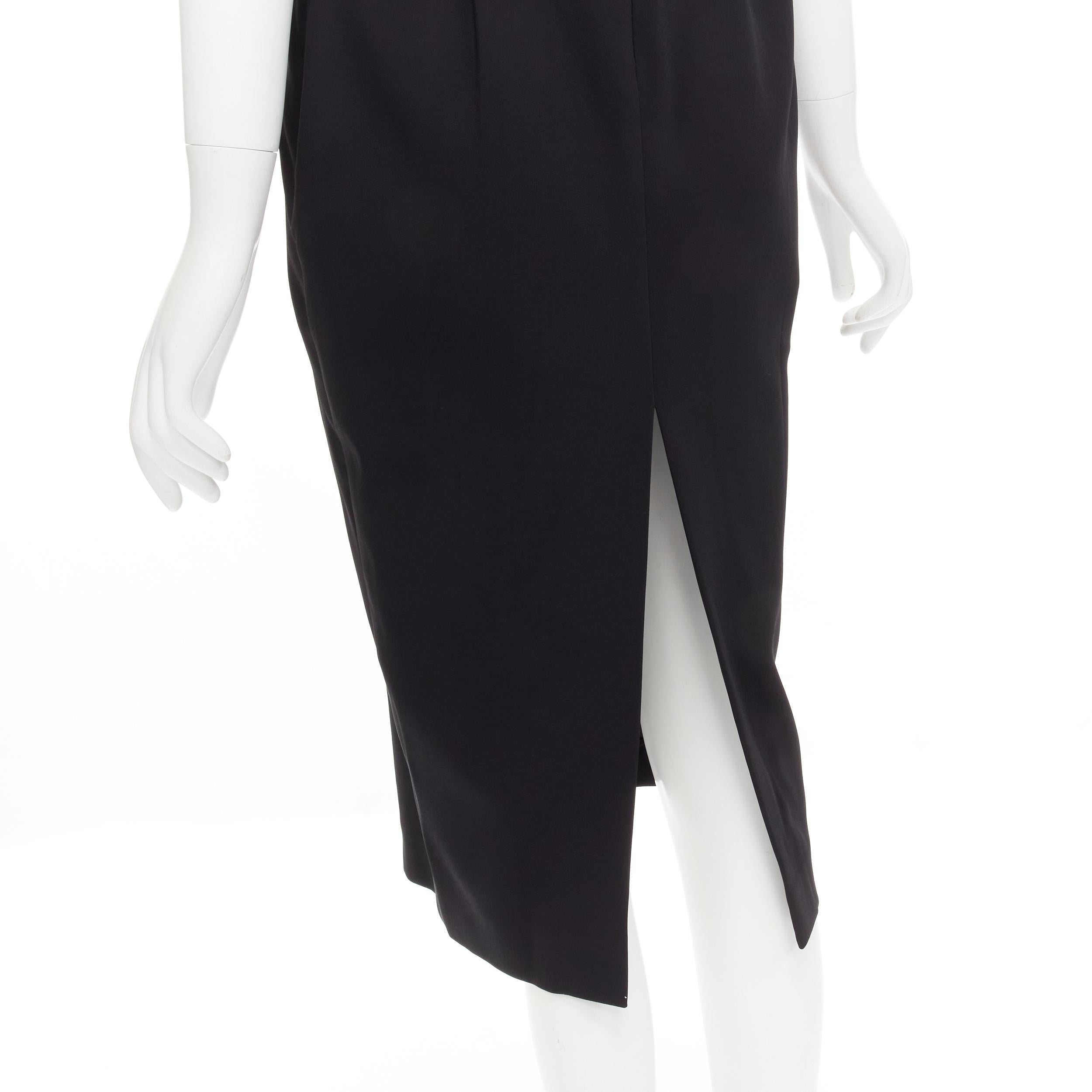 new VERSACE 2020 black sweetheart neckline dart skirt gold chain dress