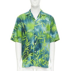 new VERSACE 2020 Iconic JLo Jungle print green tropical print shirt EU39 M