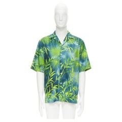 new VERSACE 2020 Iconic JLo Jungle print green tropical print shirt EU39 M