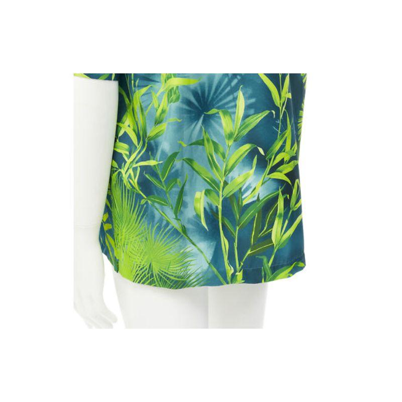 new VERSACE 2020 Iconic JLo Jungle print green tropical print shirt EU41 XL For Sale 5