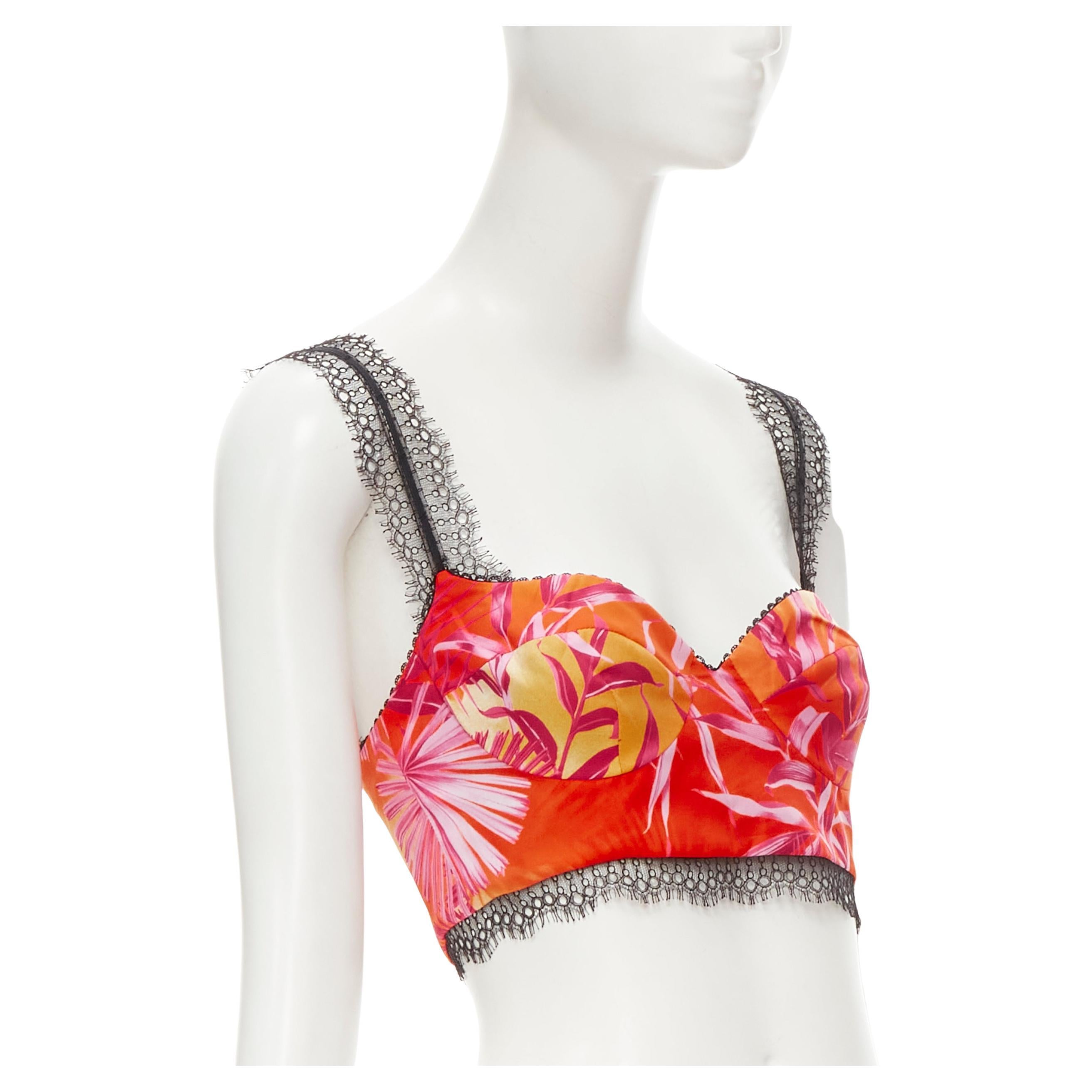 new VERSACE 2020 Iconic JLo Jungle print pink tropical bralette IT36 XXS For Sale