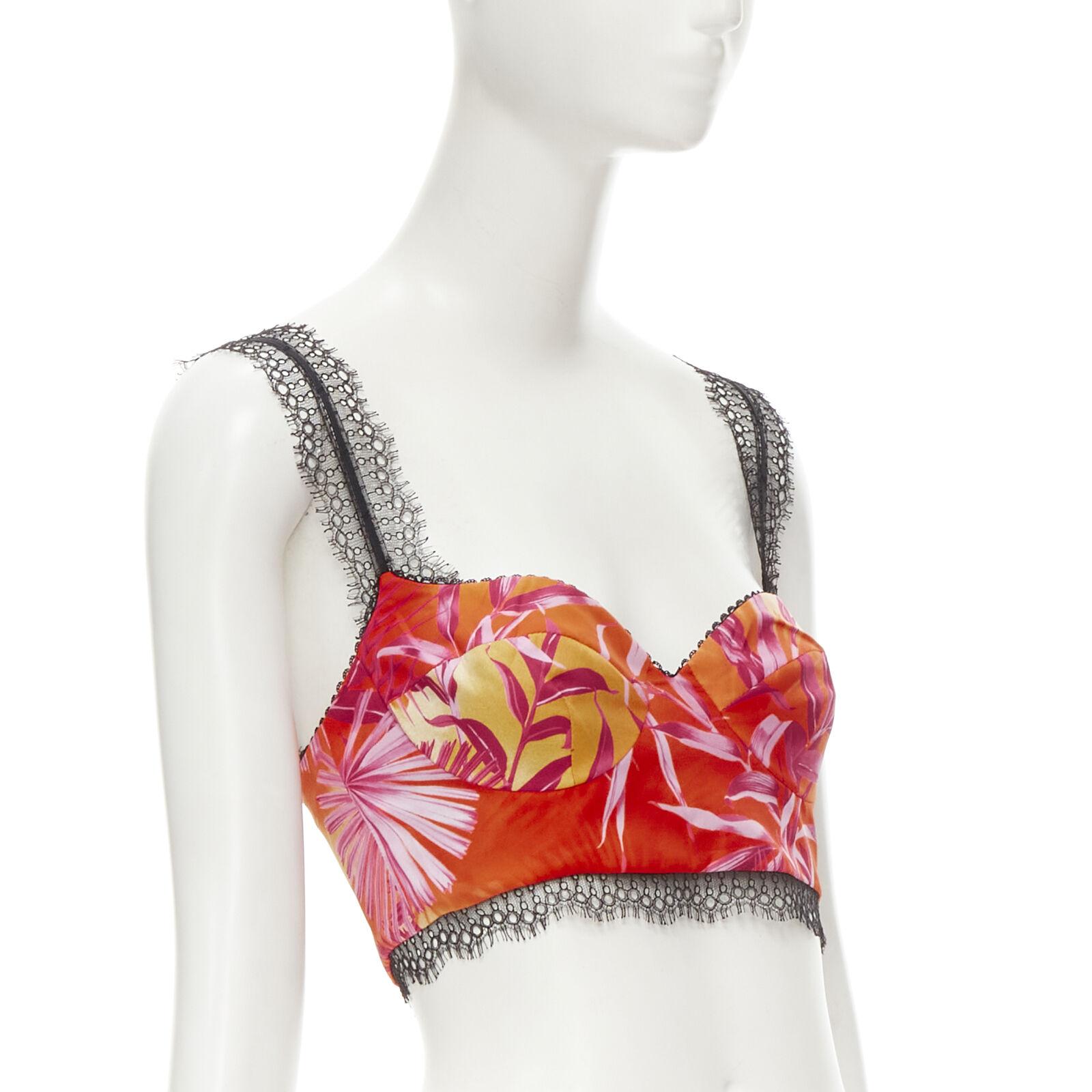 new VERSACE 2020 Iconic JLo Jungle print pink tropical bralette IT38 XS In New Condition In Hong Kong, NT