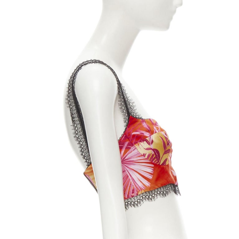 new VERSACE 2020 Iconic JLo Jungle print pink tropical bralette IT38 XS ...