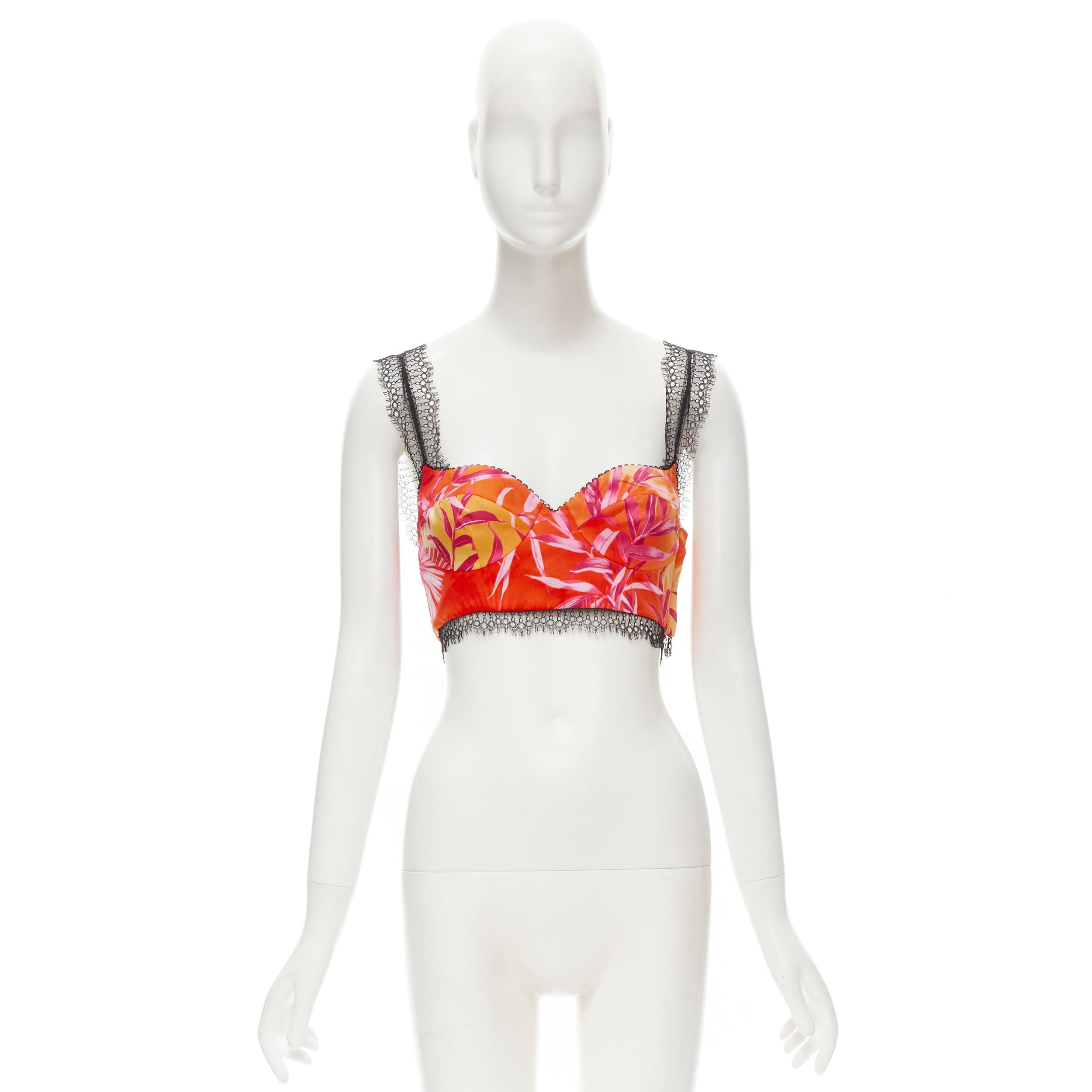 new VERSACE 2020 Iconic JLo Jungle print pink tropical bralette IT40 S For Sale 2
