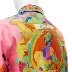 new VERSACE 2020 Runway Andy Dixon Caravaggio Archive pink silk shirt EU40 L