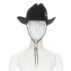 new VERSACE 2020 Runway Gianni GV Signature black wool Medusa cowboy hat EU57