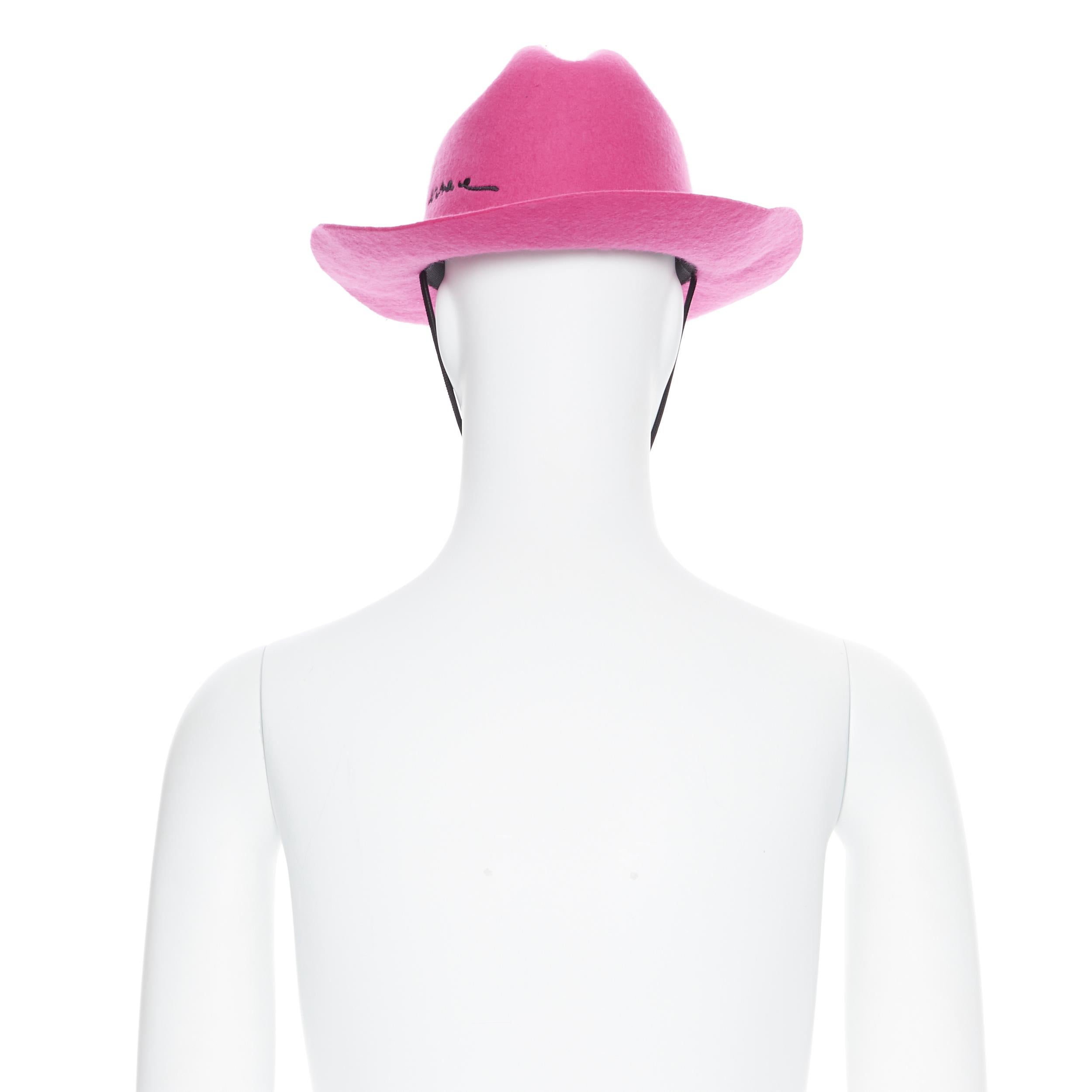 new VERSACE 2020 Runway Gianni GV Signature pink wool Medusa cowboy hat EU58 2