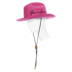 new VERSACE 2020 Runway Gianni GV Signature pink wool Medusa cowboy hat EU58