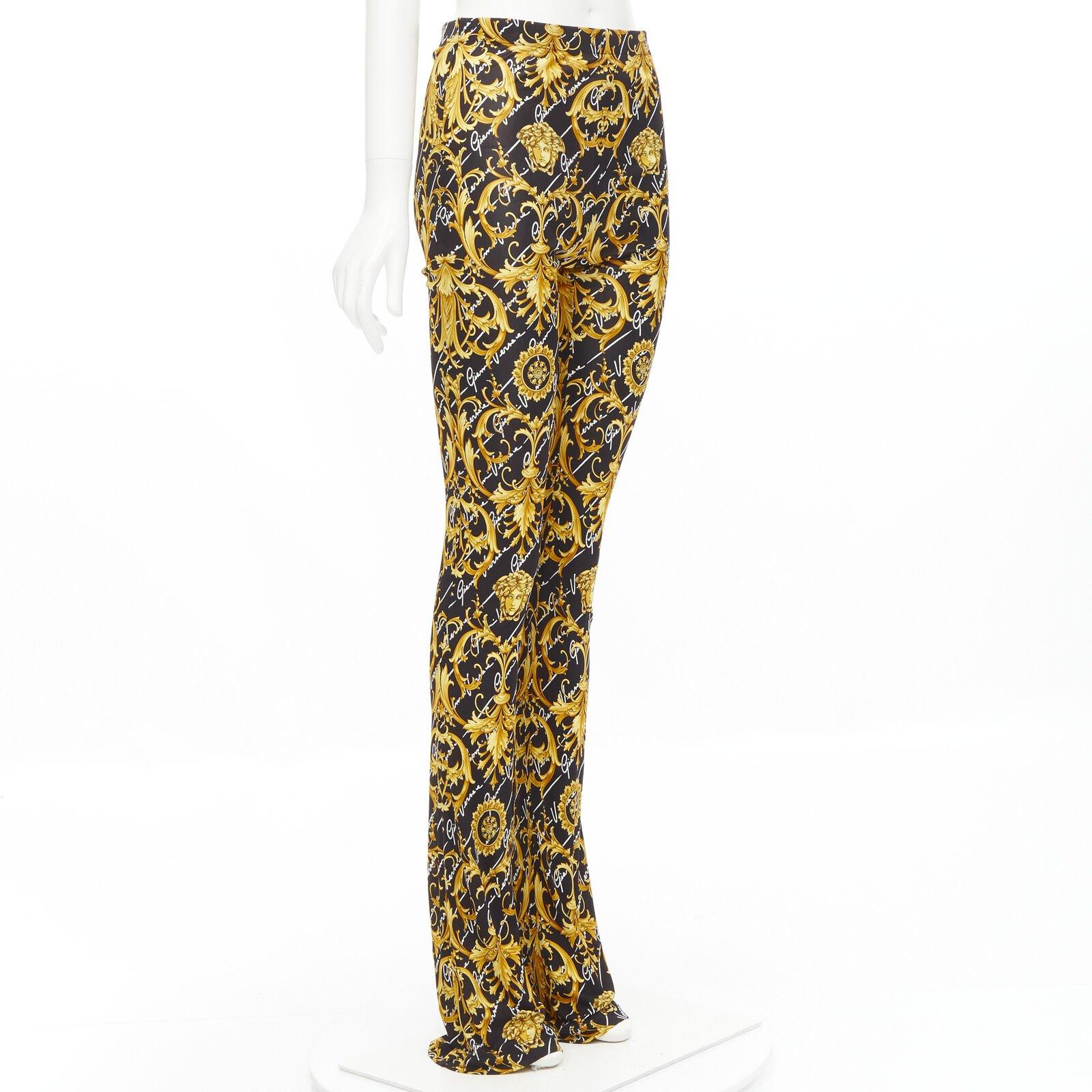 new VERSACE 2020 Runway Gianni Signature Medusa Barocco gold flare pants IT42 M
Reference: TGAS/C01161
Brand: Versace
Designer: Donatella Versace
Model: A85698 A233237 A7900
Collection: Gianni Signature - Runway
Material: Viscose
Color: Gold,