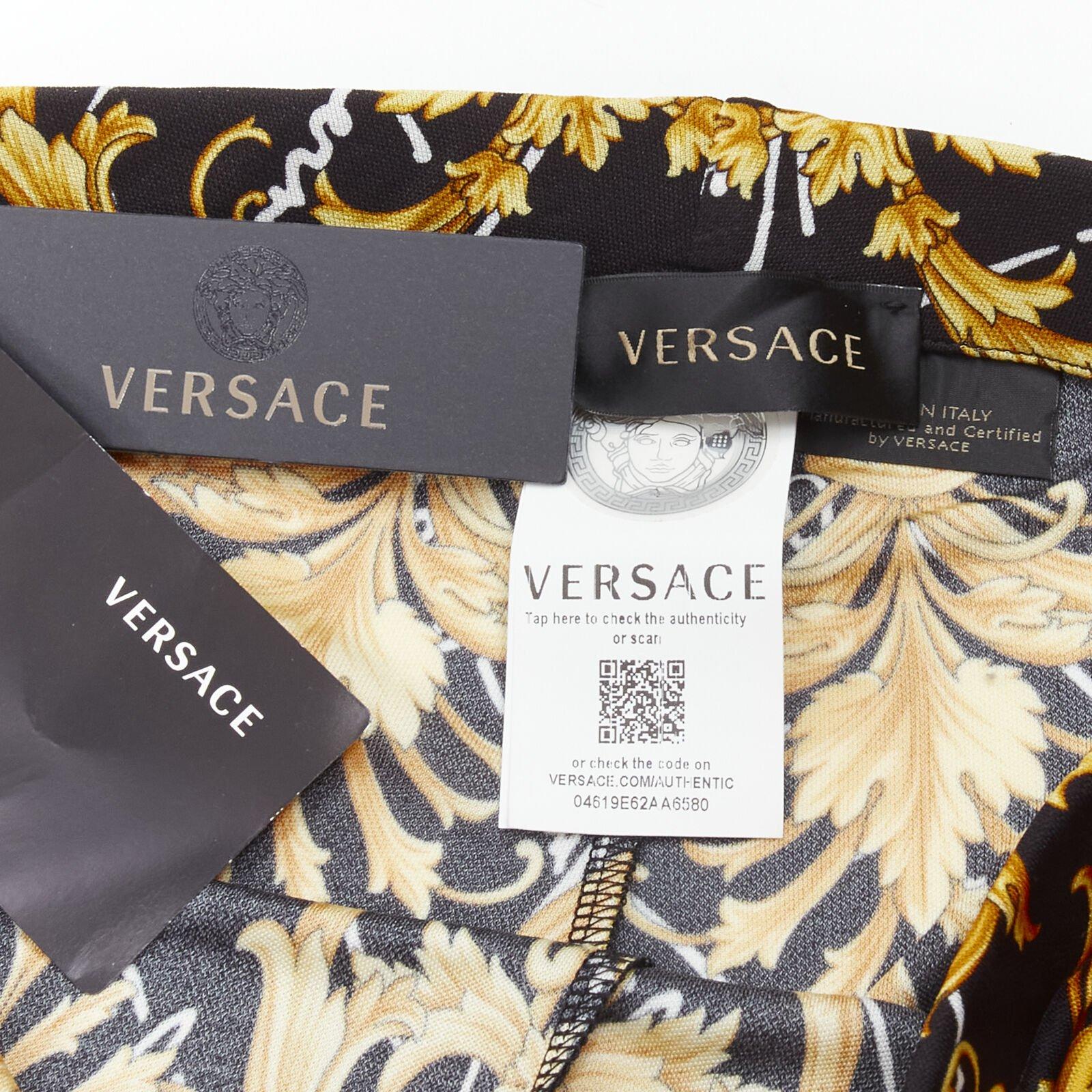 new VERSACE 2020 Runway Gianni Signature Medusa Barocco gold flare pants IT42 M For Sale 4