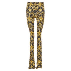 new VERSACE 2020 Runway Gianni Signature Medusa Barocco gold flare pants IT42 M