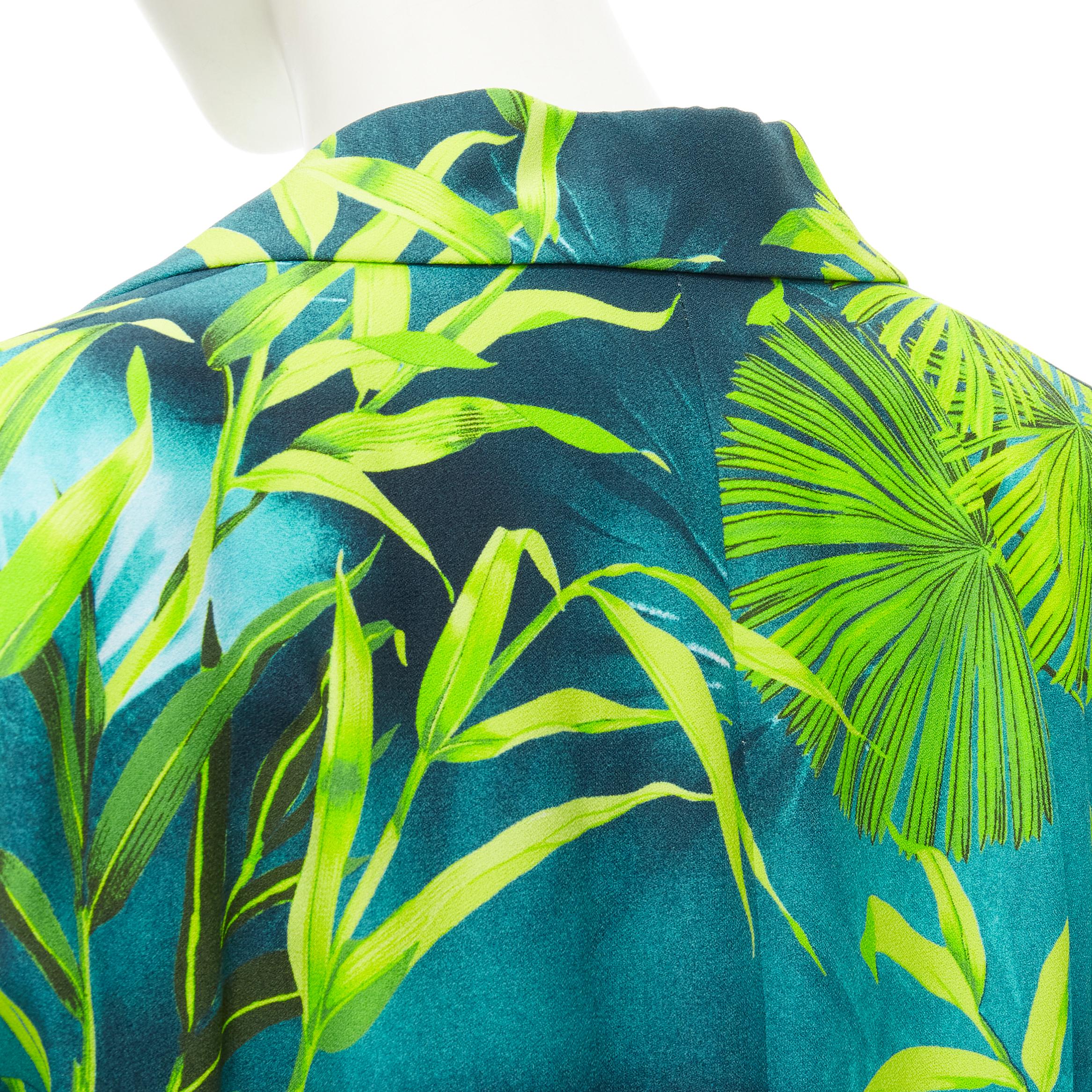 new VERSACE 2020 Runway Iconic Jungle print Medusa button green blazer ...