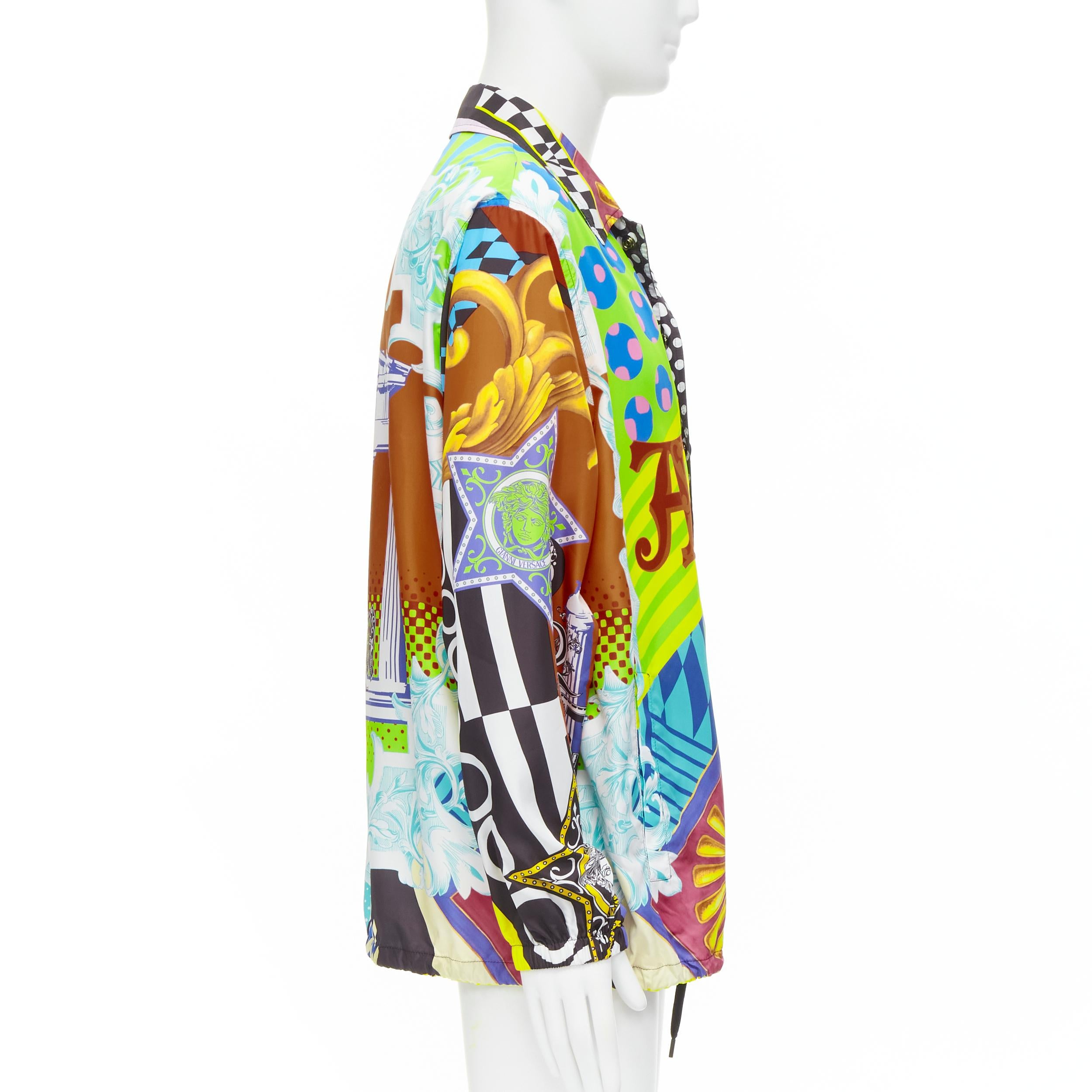 new VERSACE 2020 Runway Pop Temple nylon windbreaker over shirt jacket IT46 S In New Condition For Sale In Hong Kong, NT