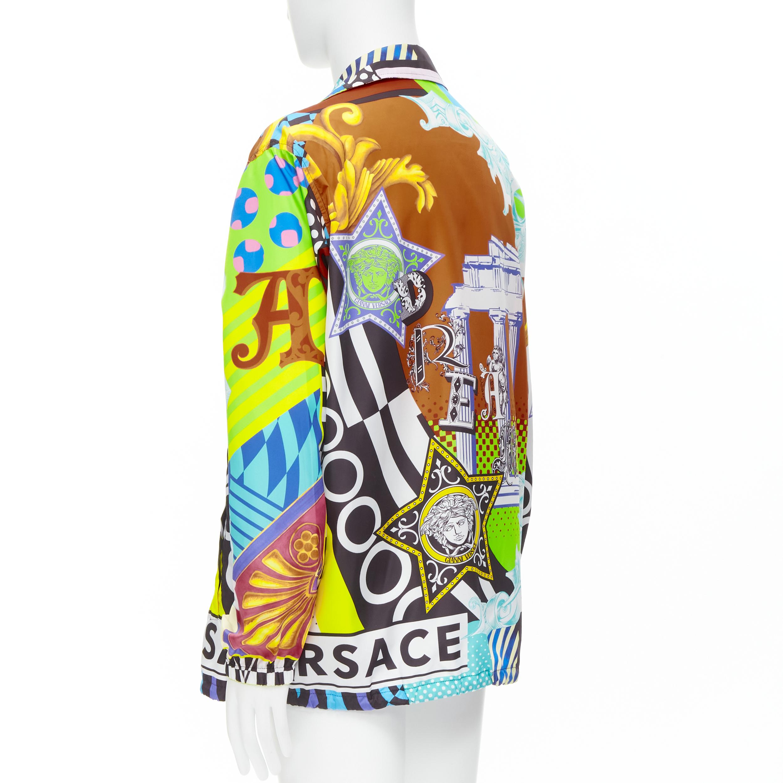 Men's new VERSACE 2020 Runway Pop Temple nylon windbreaker over shirt jacket IT46 S