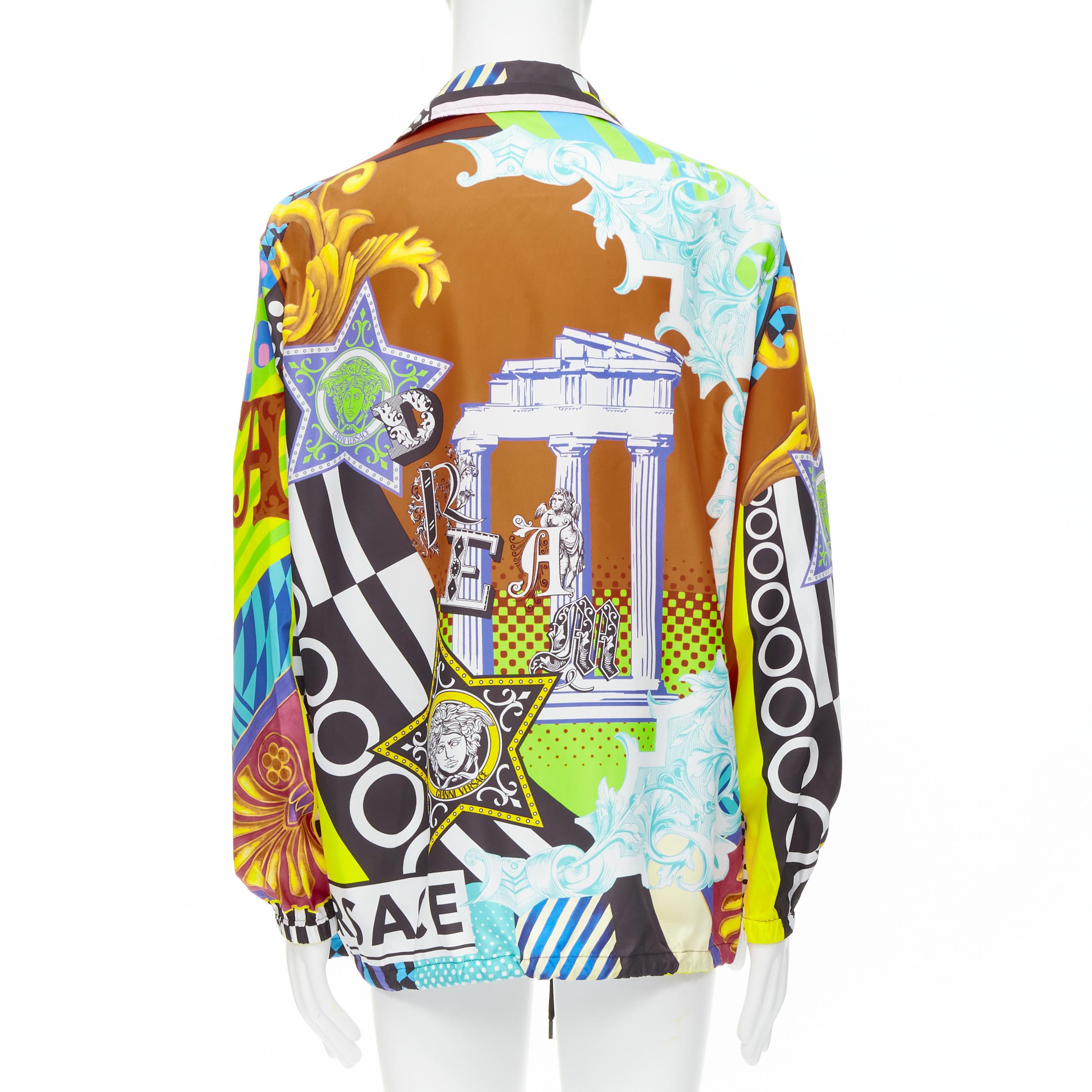 new VERSACE 2020 Runway Pop Temple nylon windbreaker over shirt jacket IT48 M In New Condition In Hong Kong, NT