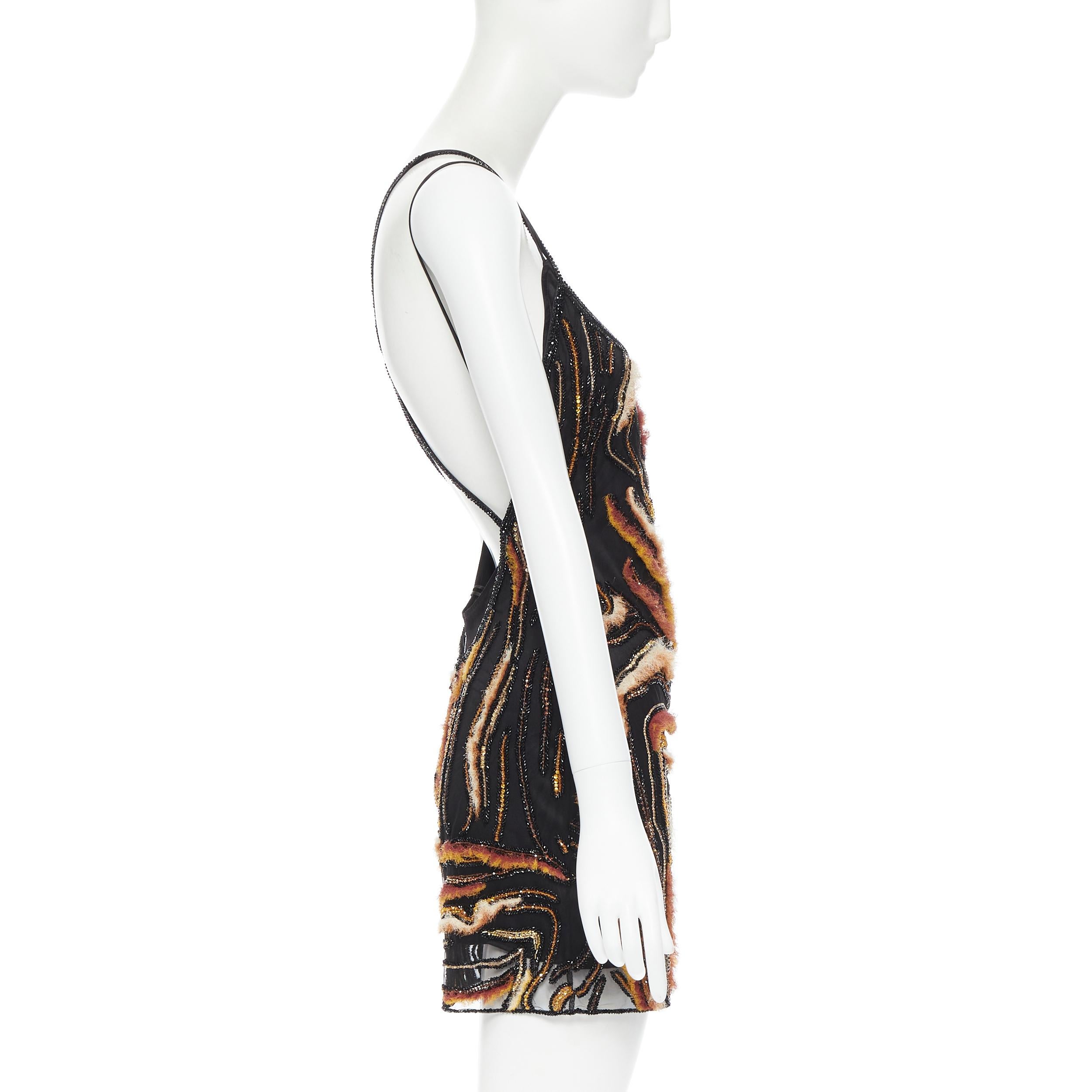 versace virtus animalier embroidered mini dress