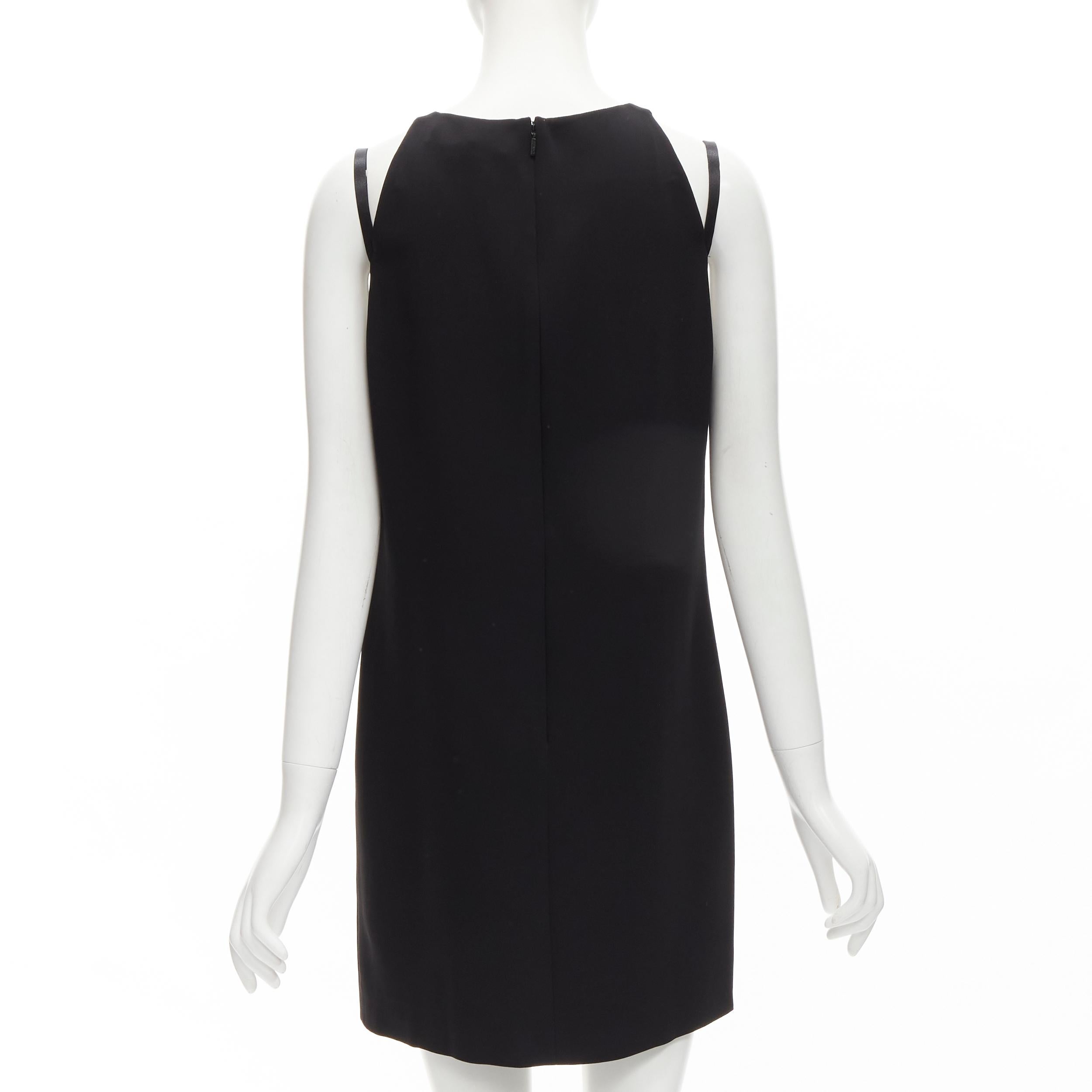Women's new VERSACE 2021 black Medusa buckle strap cold shoulder mini dress IT42 M