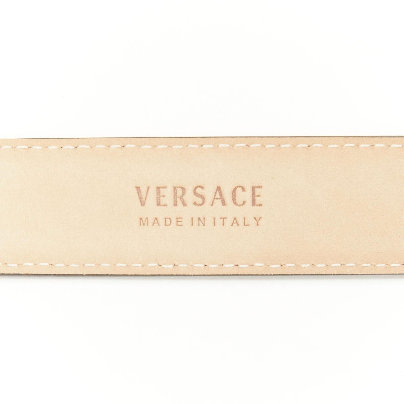 Versace - Ceinture en cuir Tresor De La Mer rose doré, 80 cm, 30-34