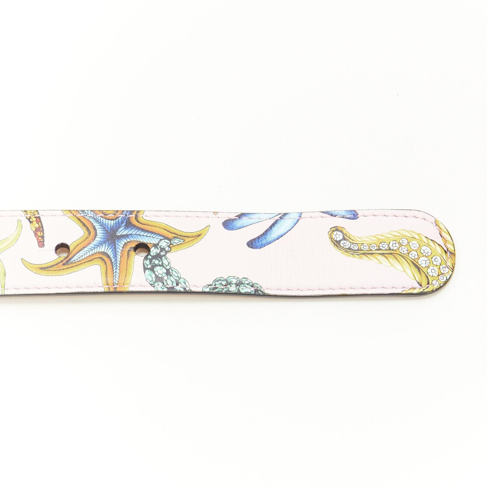 new VERSACE 2021 La Medusa gold pink Tresor De La Mer leather belt 85cm 32-36
