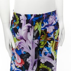 new VERSACE 2021 Runway Baroccoflage colorful baroque wide shorts IT46 S