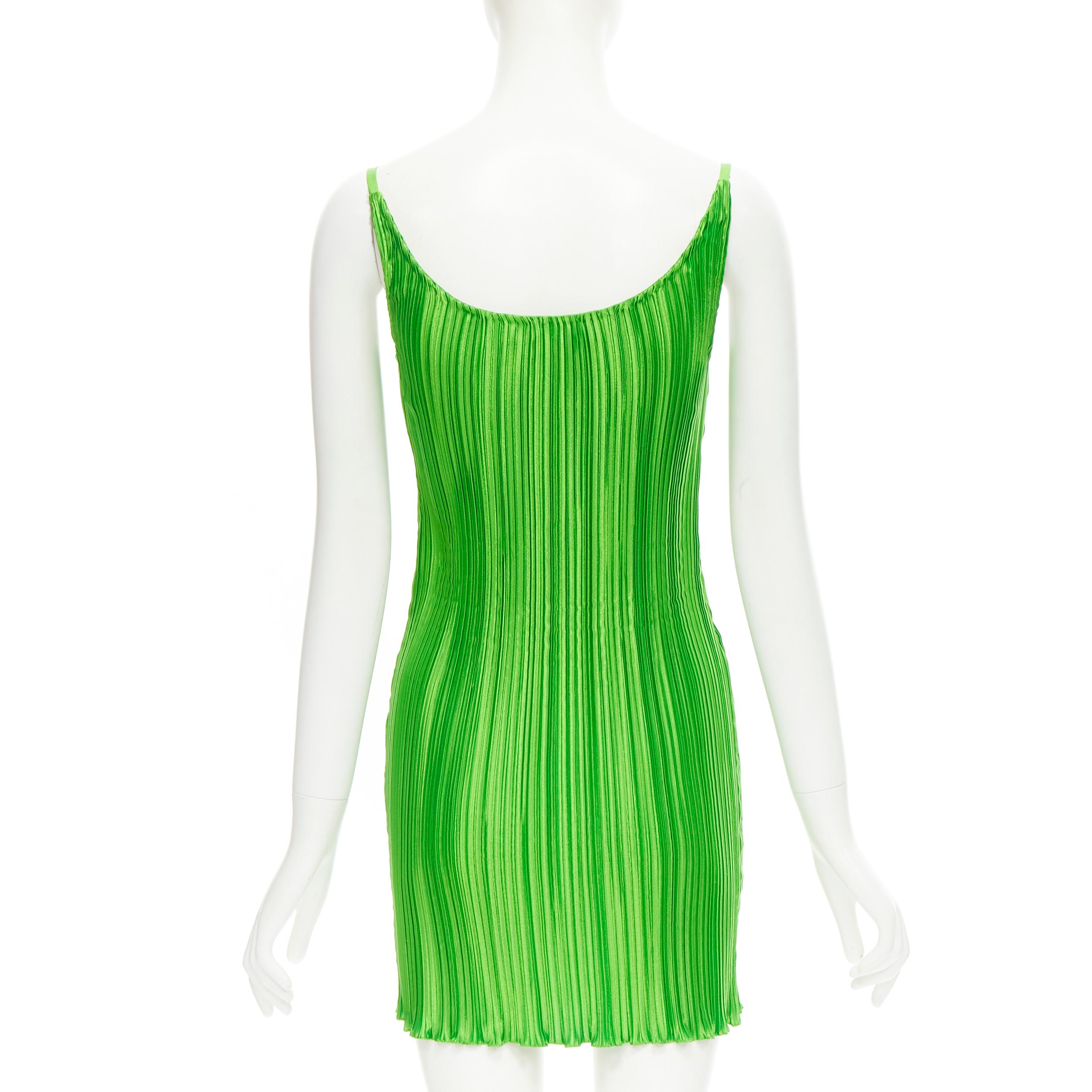 VERSACE 2021 Laufsteg Grünes Tresor De La Mer Seesterne plissiertes Slip Kleid IT42 M Damen im Angebot