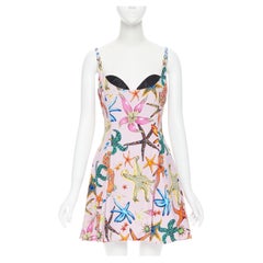 Neu VERSACE 2021 Laufsteg Tresor De La Mer Rosa Medusa ausgestelltes Kleid IT38 XS