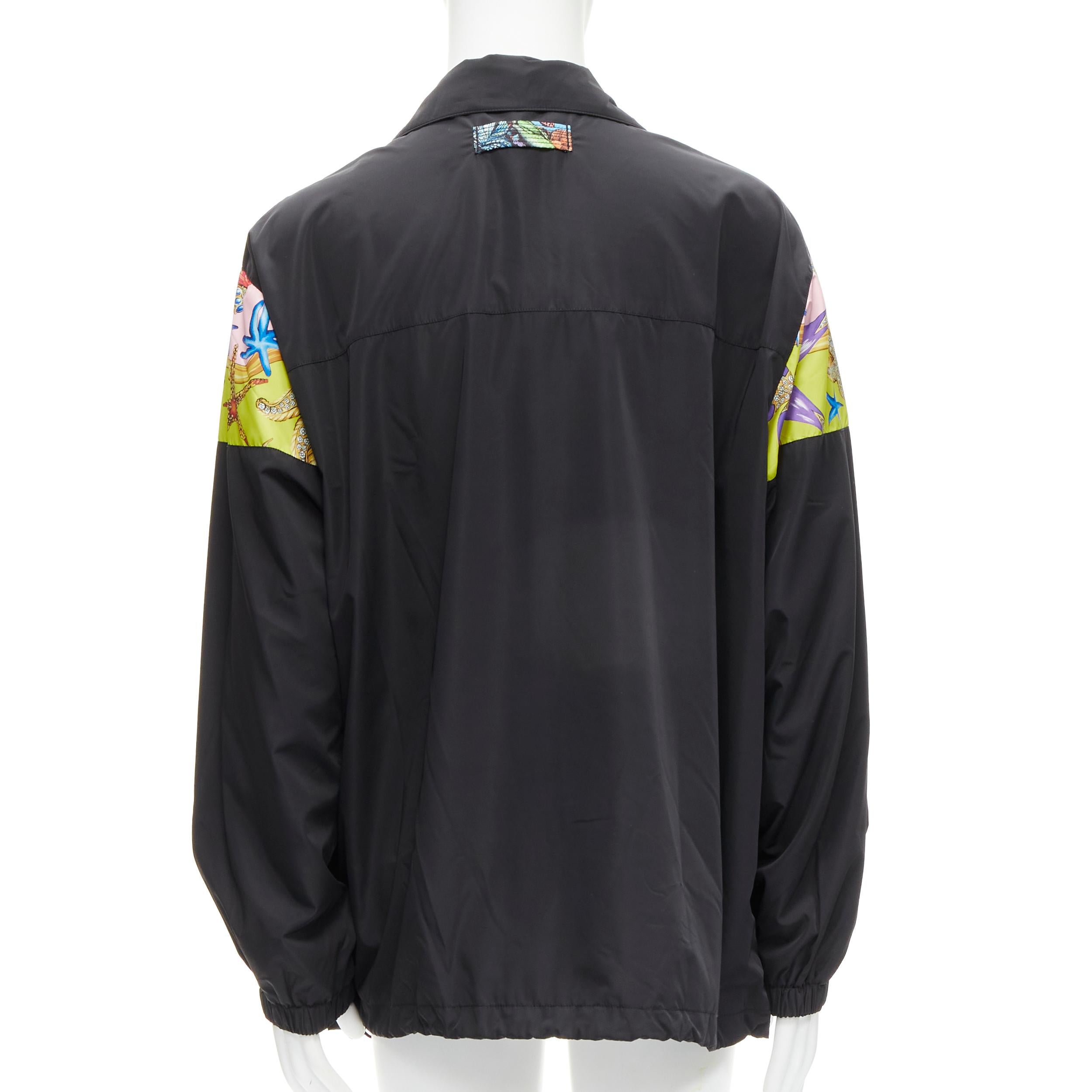 Men's new VERSACE 2021 Tresor De La Mer black starfish track jacket IT48 M For Sale