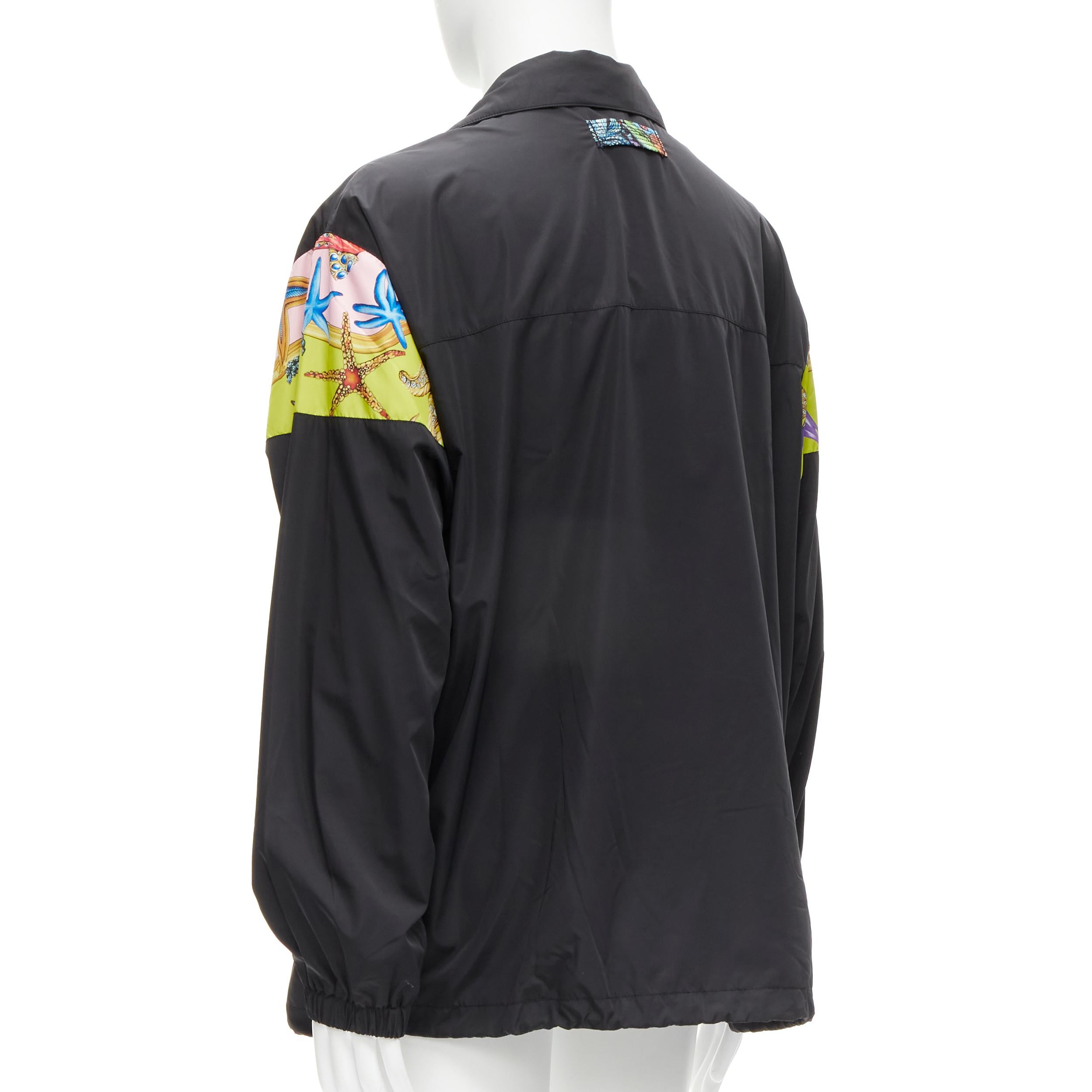 new VERSACE 2021 Tresor De La Mer black starfish track jacket IT48 M For Sale 1