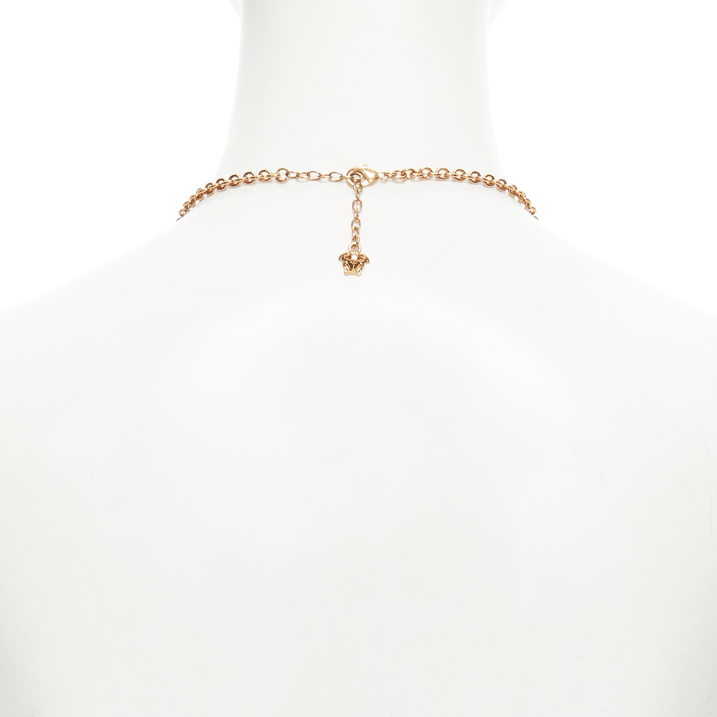 new VERSACE 2021 Tresor De La Mer blue crystal starfish Medusa gold necklace In New Condition In Hong Kong, NT