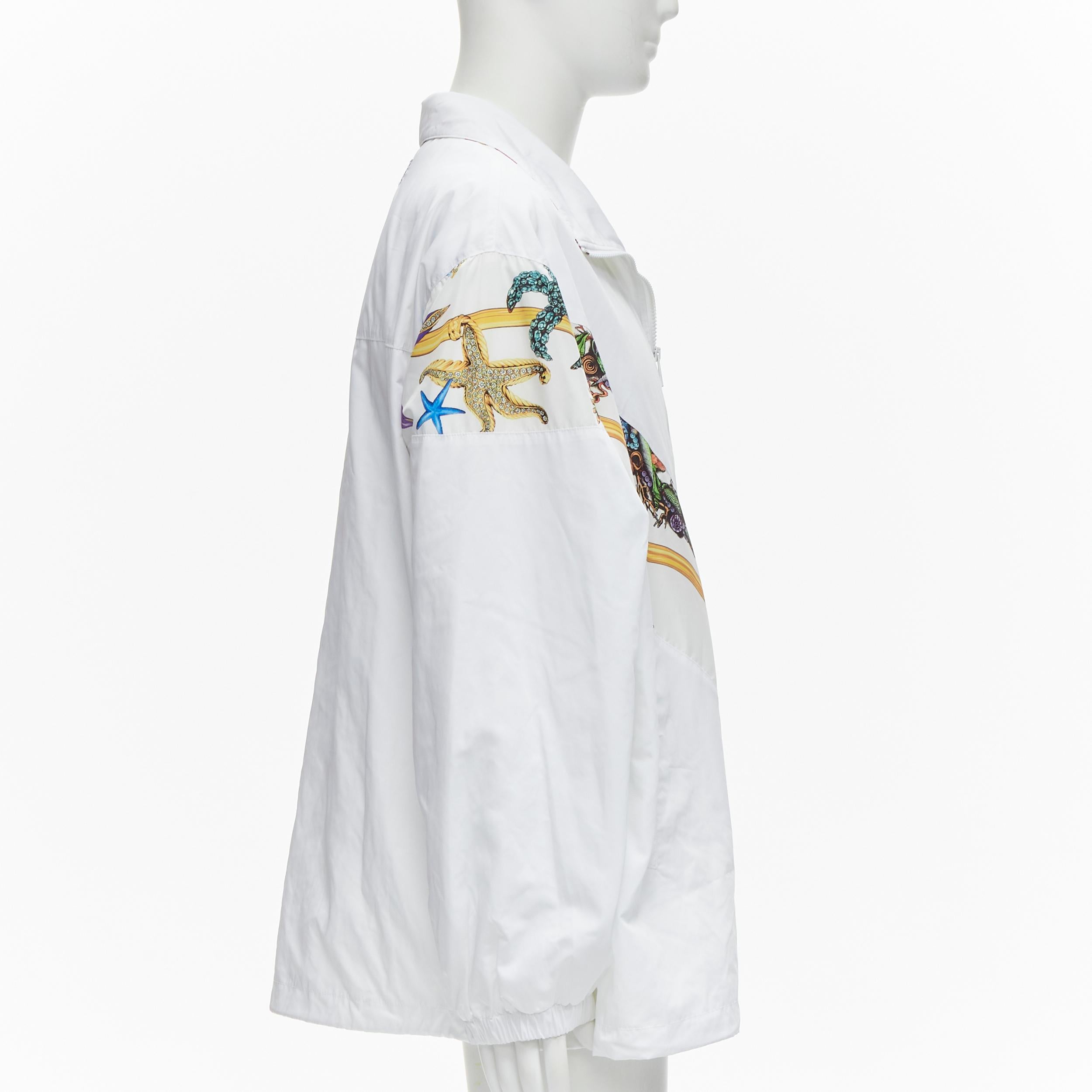 new VERSACE 2021 Tresor De La Mer Runway white starfish track jacket IT50 L In New Condition For Sale In Hong Kong, NT