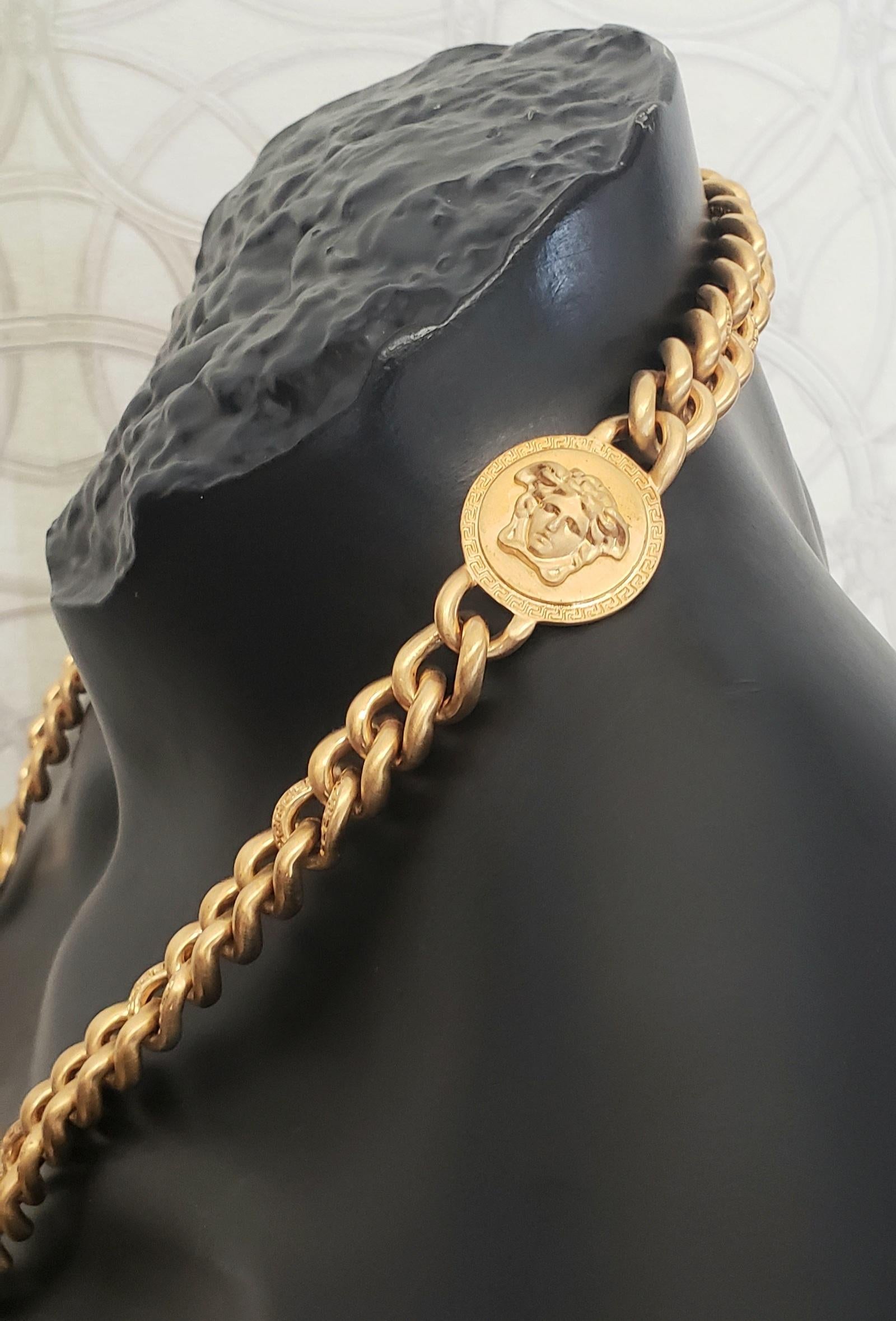 yellow gold plated versace curb link necklace