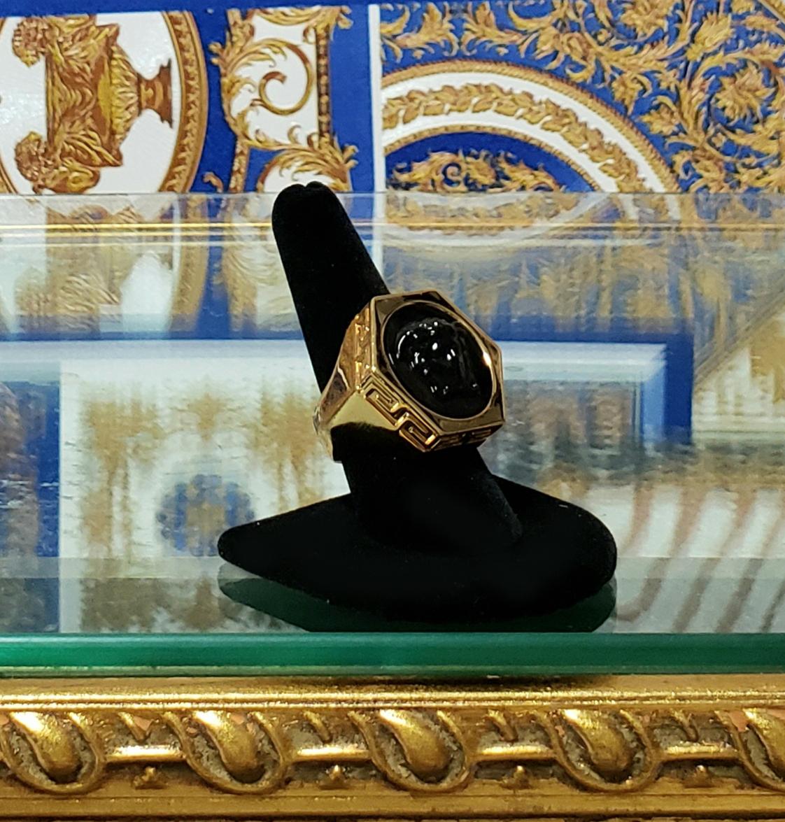 black versace ring