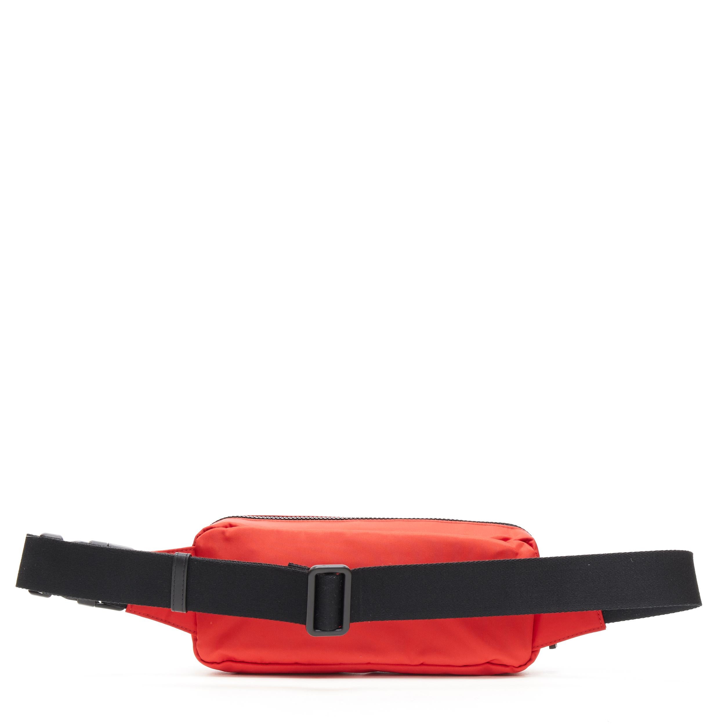 Red new VERSACE 90's vintage box logo print red nylon crossbody waist belt bag