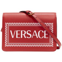 new VERSACE 90's Vintage Box Logo supreme flap front crossbody shoulder bag