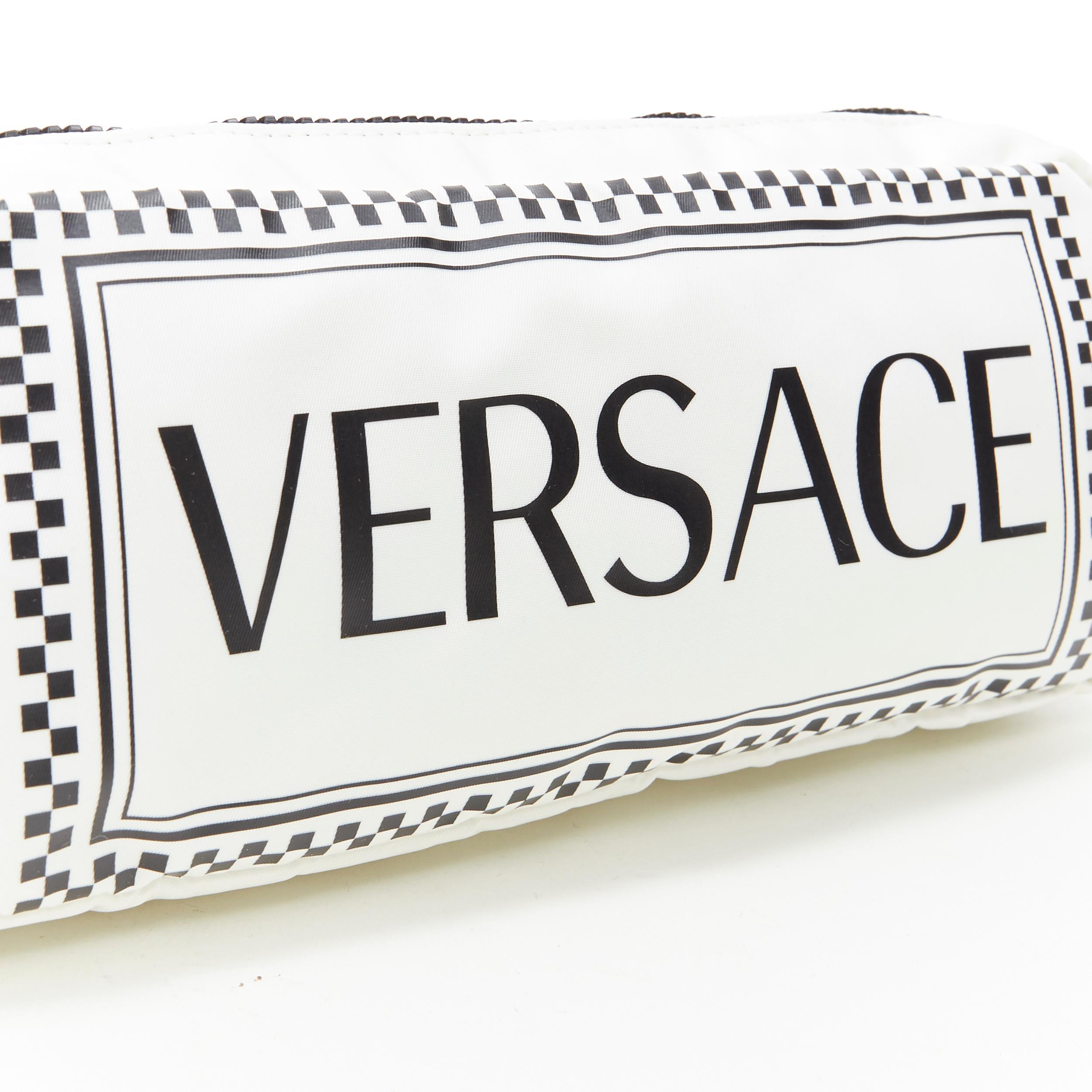 new VERSACE 90's Vintage Logo white nylon sporst strap crossbody waist belt bag 1