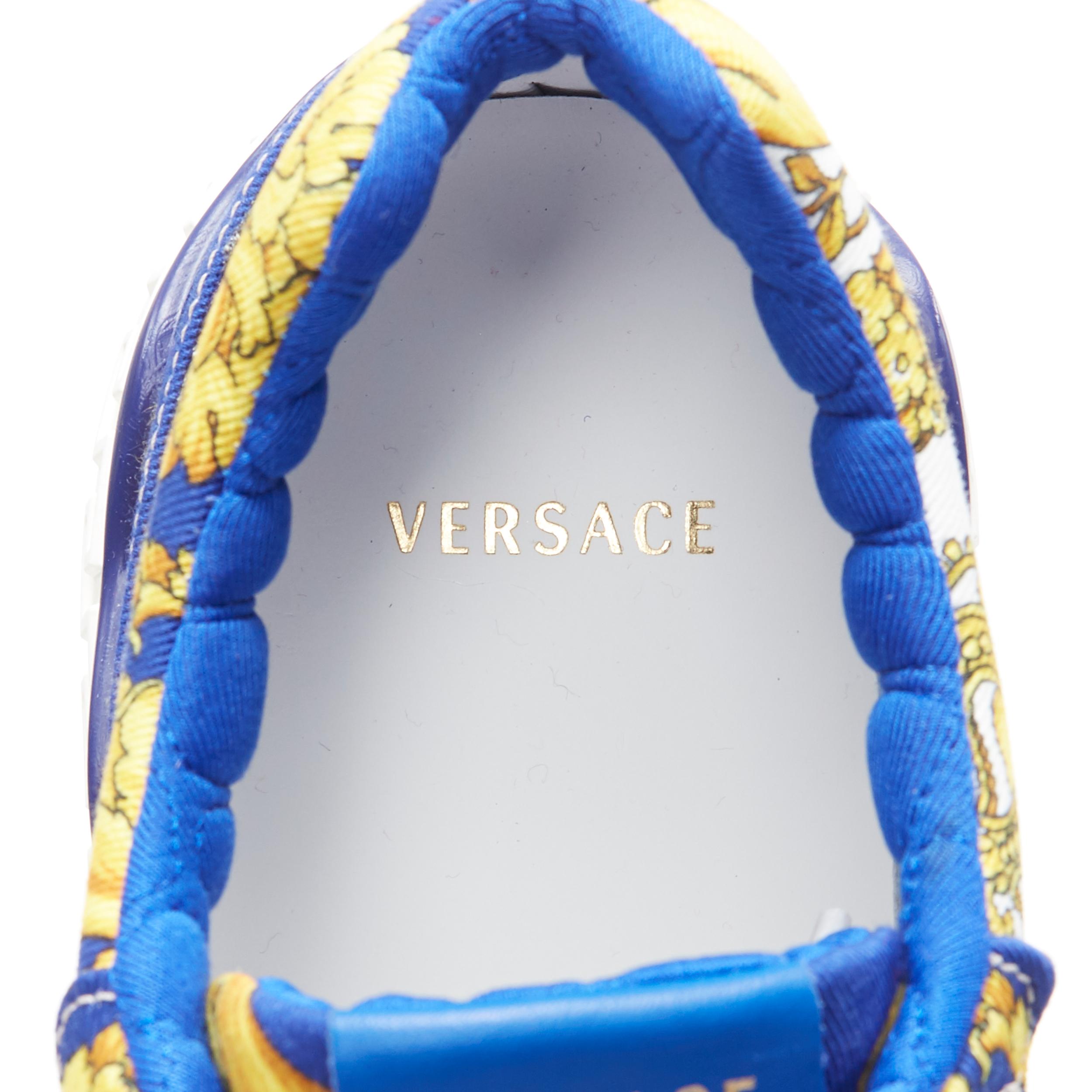 new VERSACE Achilles blue gold baroque pillow talk chunky sole dad sneakers EU43 3