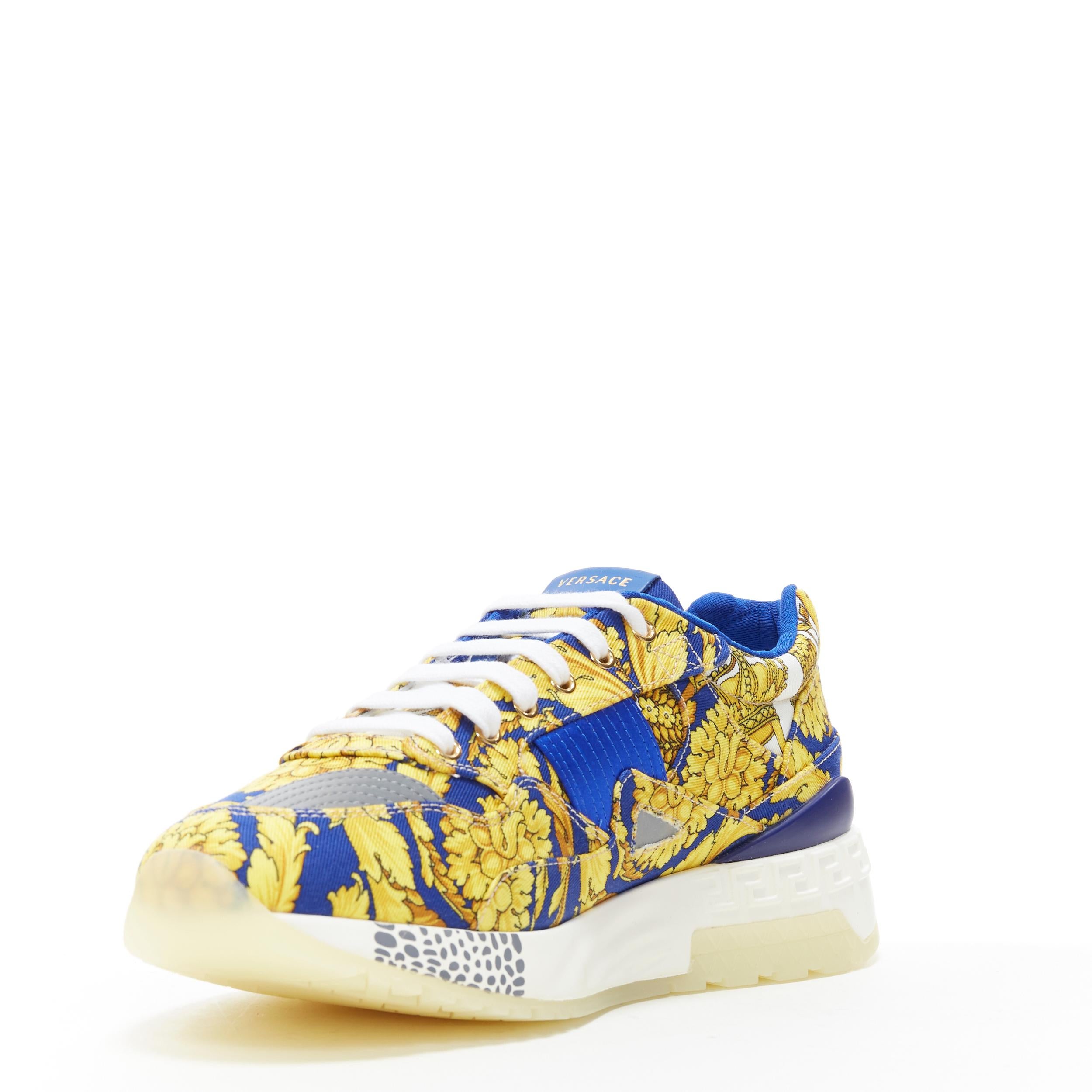 blue and yellow versace sneakers