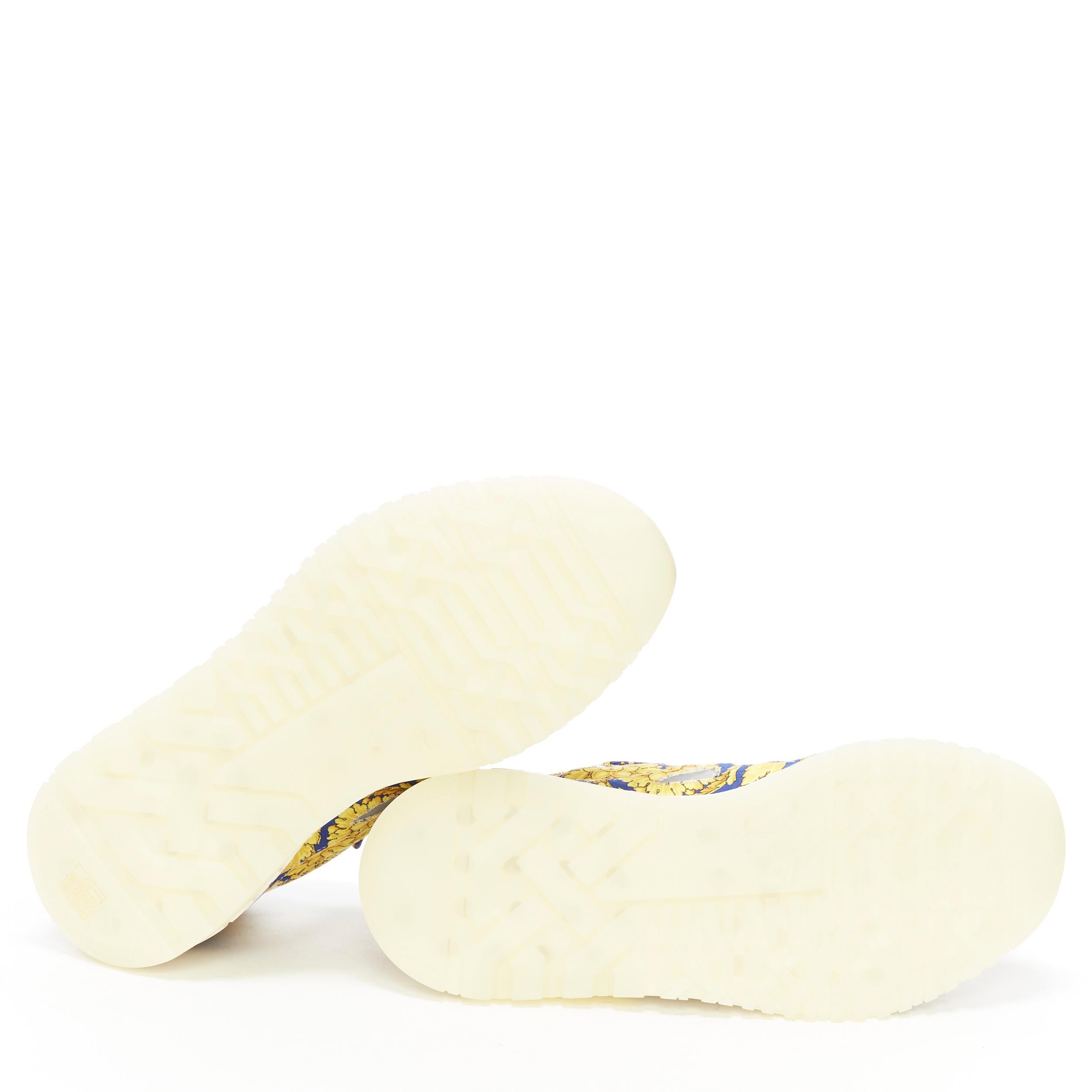nuevo VERSACE Achilles azul oro barroco pillow talk chunky sole dad sneakers EU43 1