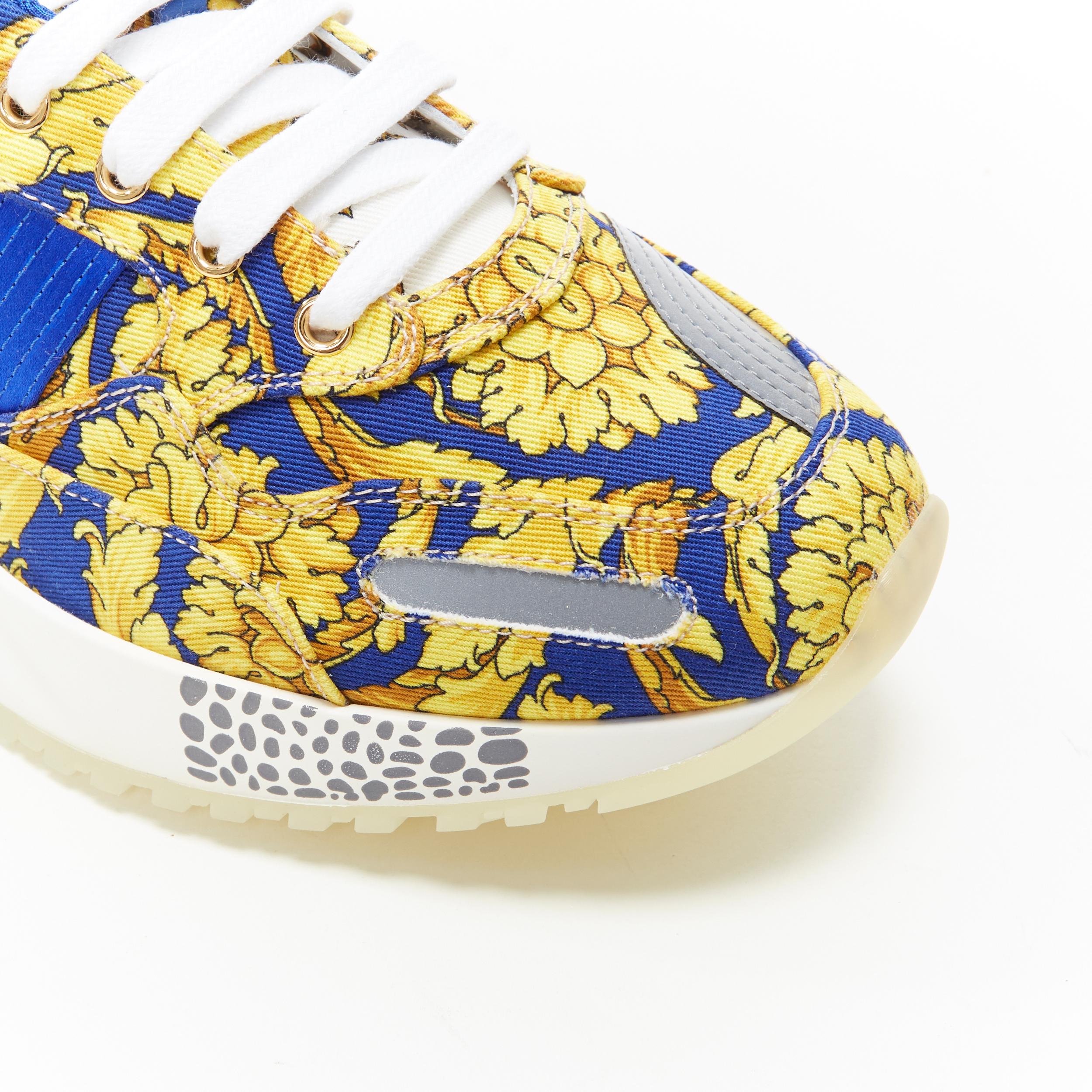 new VERSACE Achilles blue gold baroque pillow talk chunky sole dad sneakers EU43 In New Condition In Hong Kong, NT