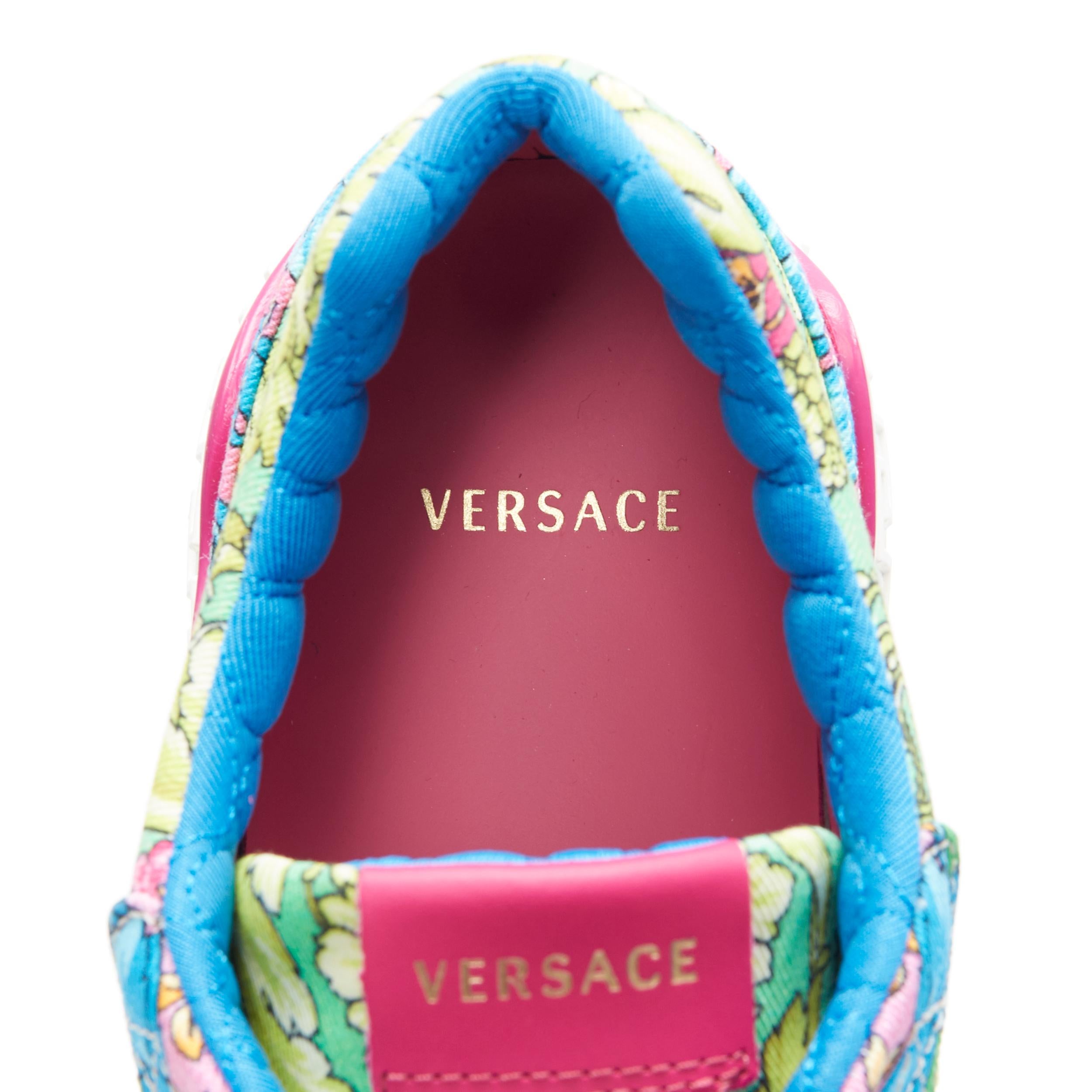 neu VERSACE Achilles Technicolor Barock Druck klobige Sohle Papa Turnschuhe EU43 5