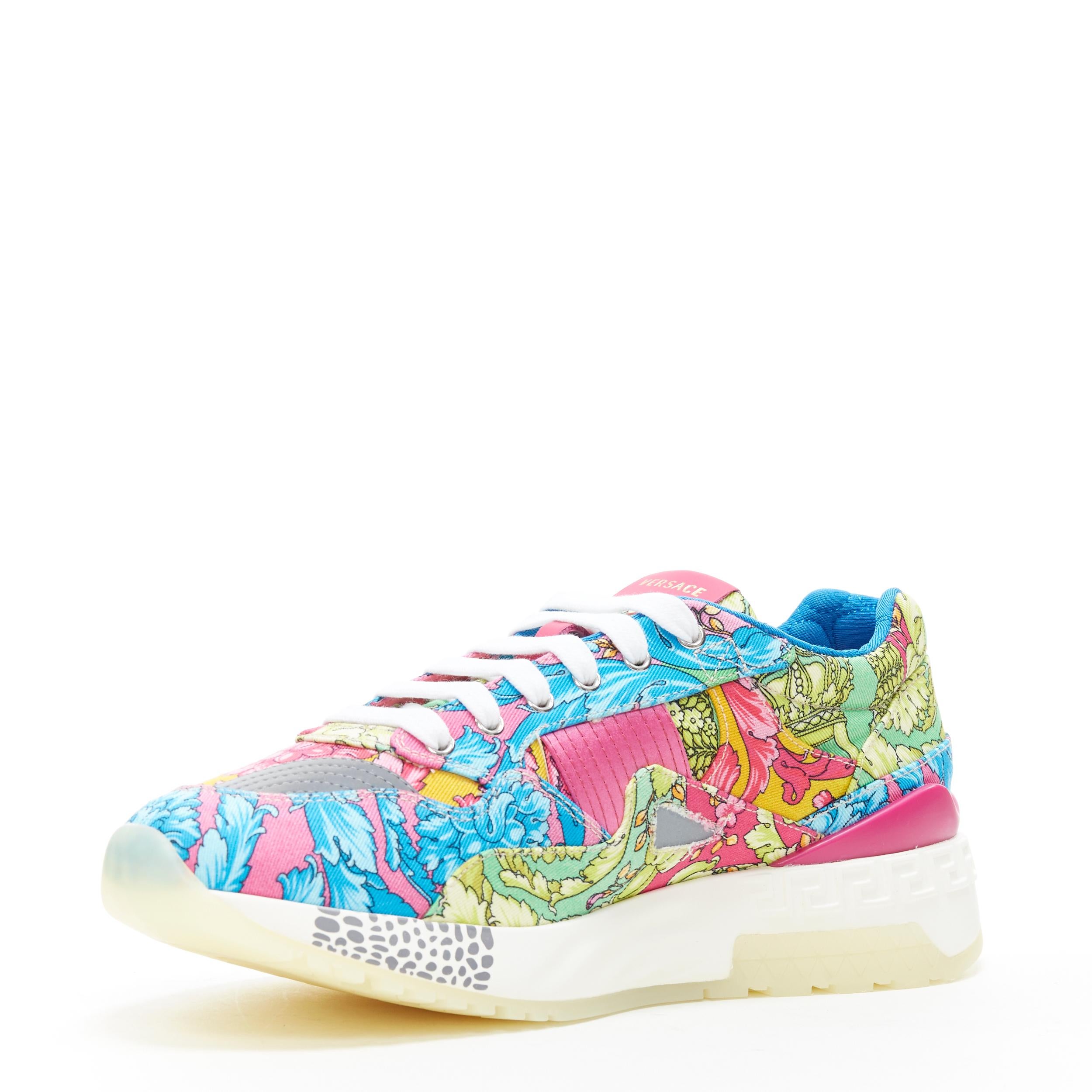 neu VERSACE Achilles Technicolor Barock Druck klobige Sohle Papa Turnschuhe EU43 im Zustand „Neu“ in Hong Kong, NT
