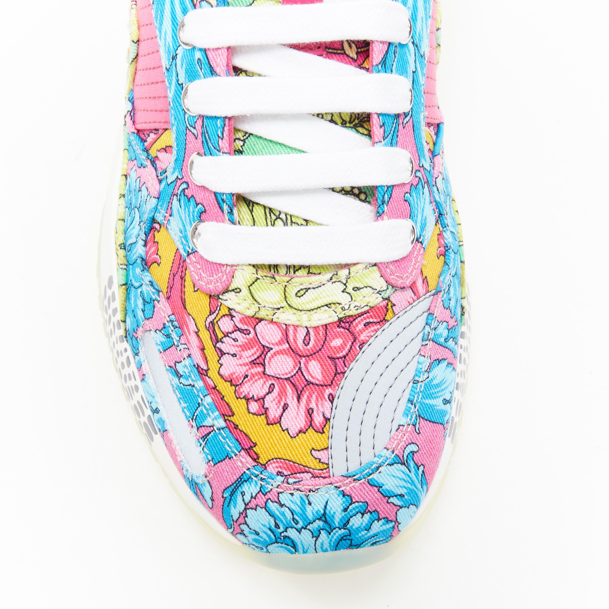neu VERSACE Achilles Technicolor Barock Druck klobige Sohle Papa Turnschuhe EU43 2