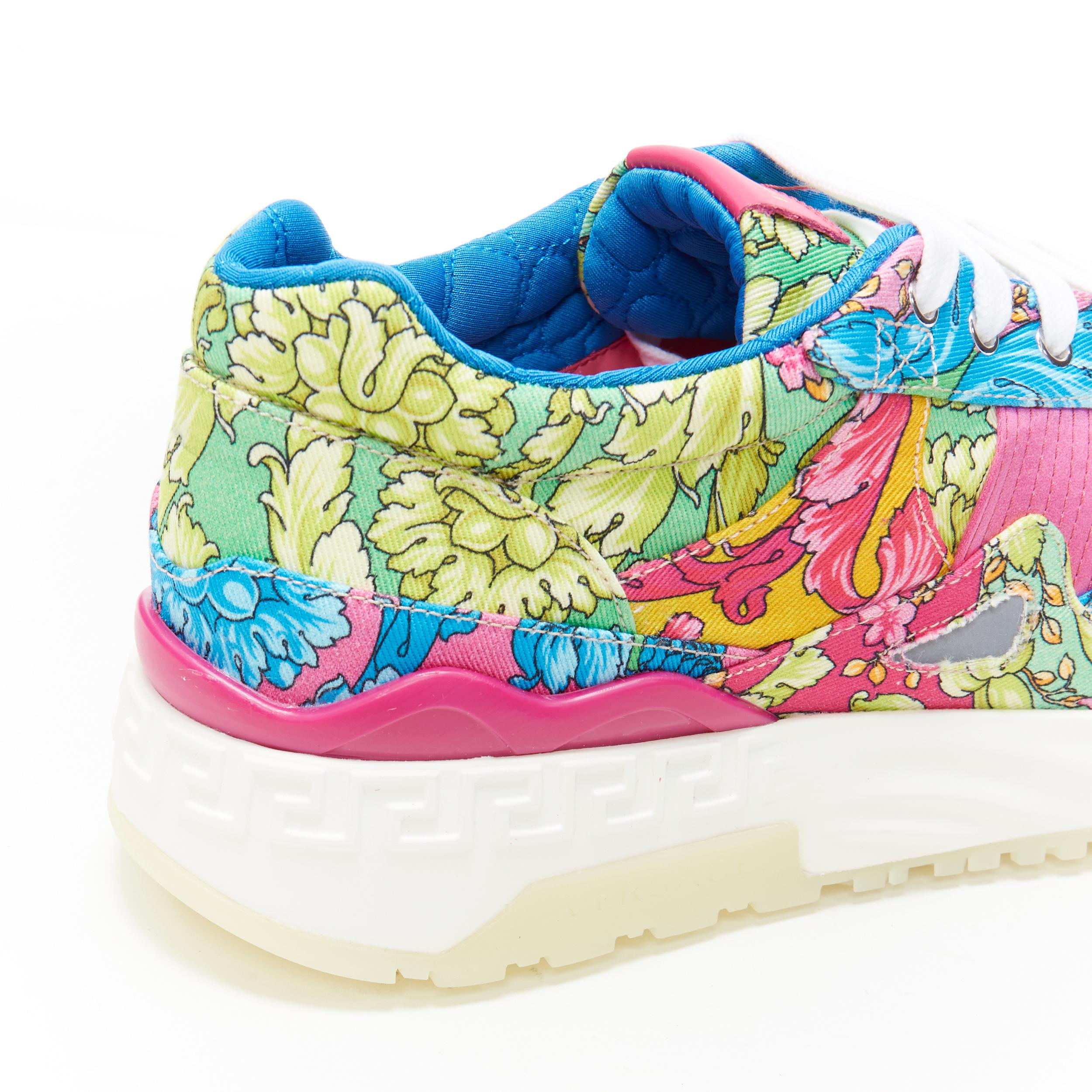 neu VERSACE Achilles Technicolor Barock Druck klobige Sohle Papa Turnschuhe EU43 4