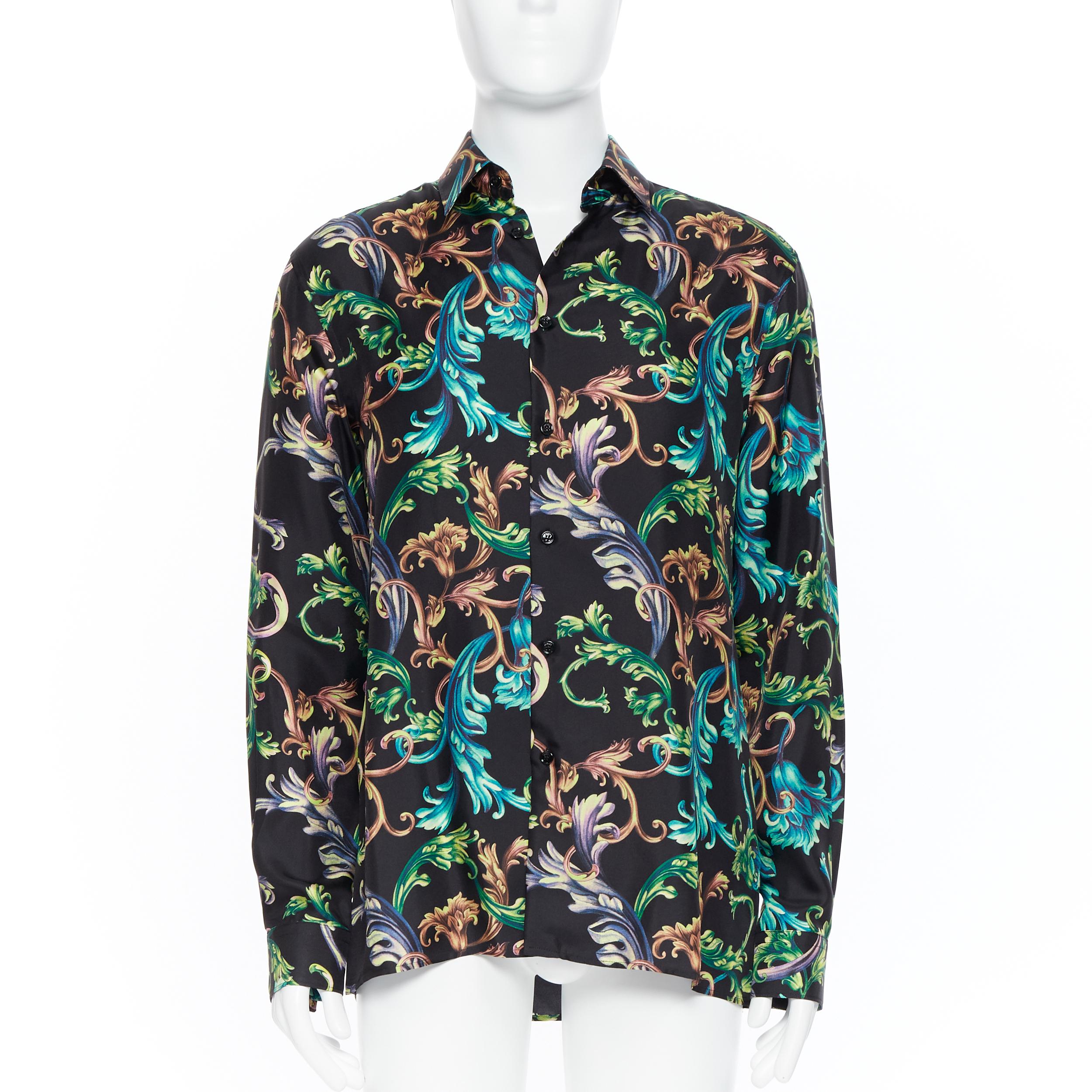 versace silk floral barocco shirt