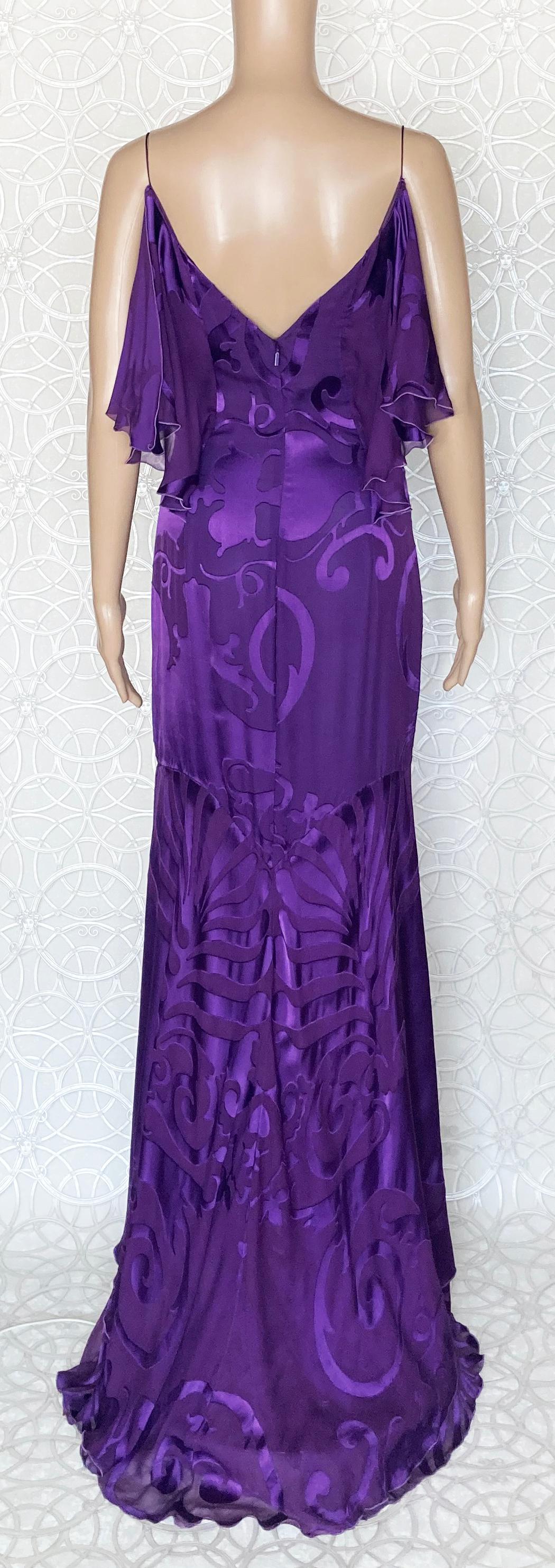 Pre-FALL 2011 Look # 5 VERSACE PURPLE FLORAL GOWN DRESS 38 - 2 For Sale 1