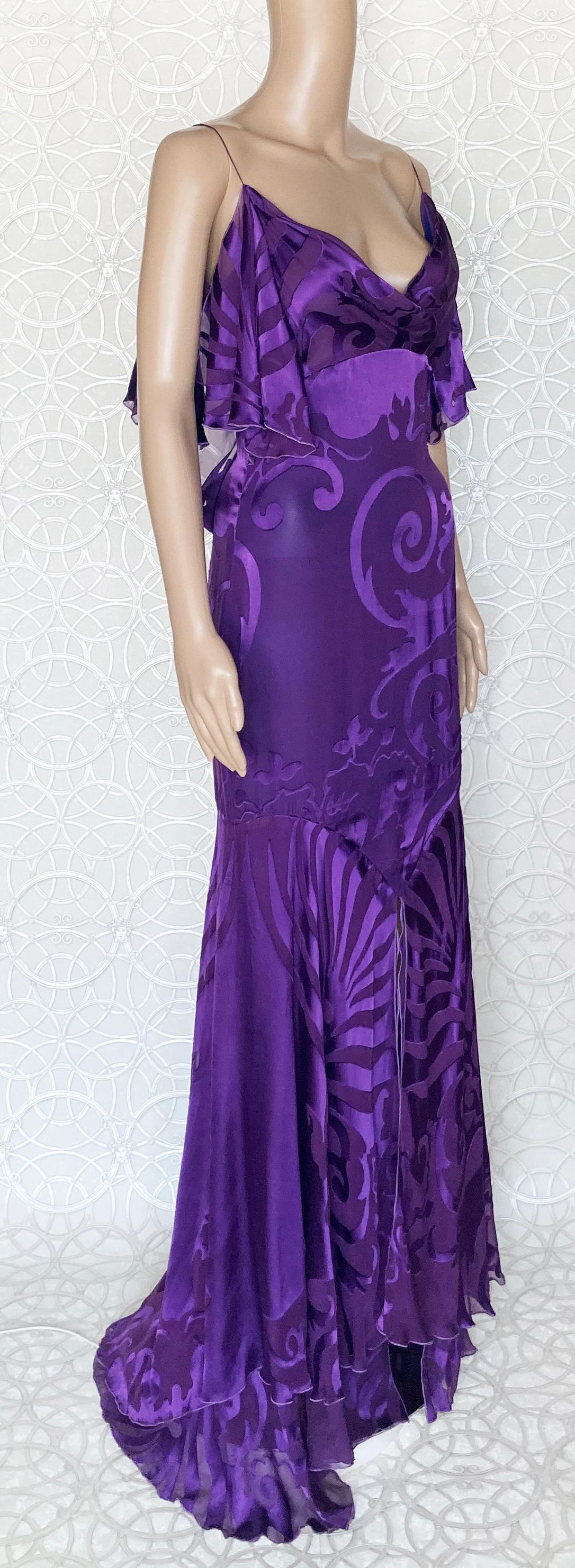 Pre-FALL 2011 Look # 5 VERSACE PURPLE FLORAL GOWN DRESS 38 - 2 For Sale 4