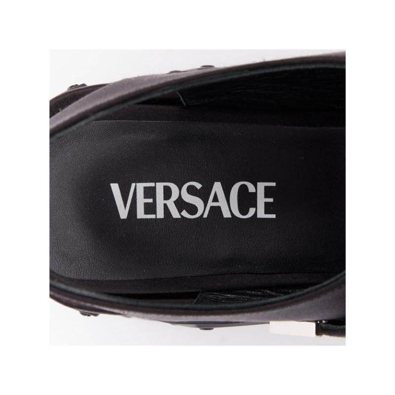 nuevo VERSACE Anthem 120 seda satinada Medusa hebilla plataforma sandalias gruesas EU37 en venta 6